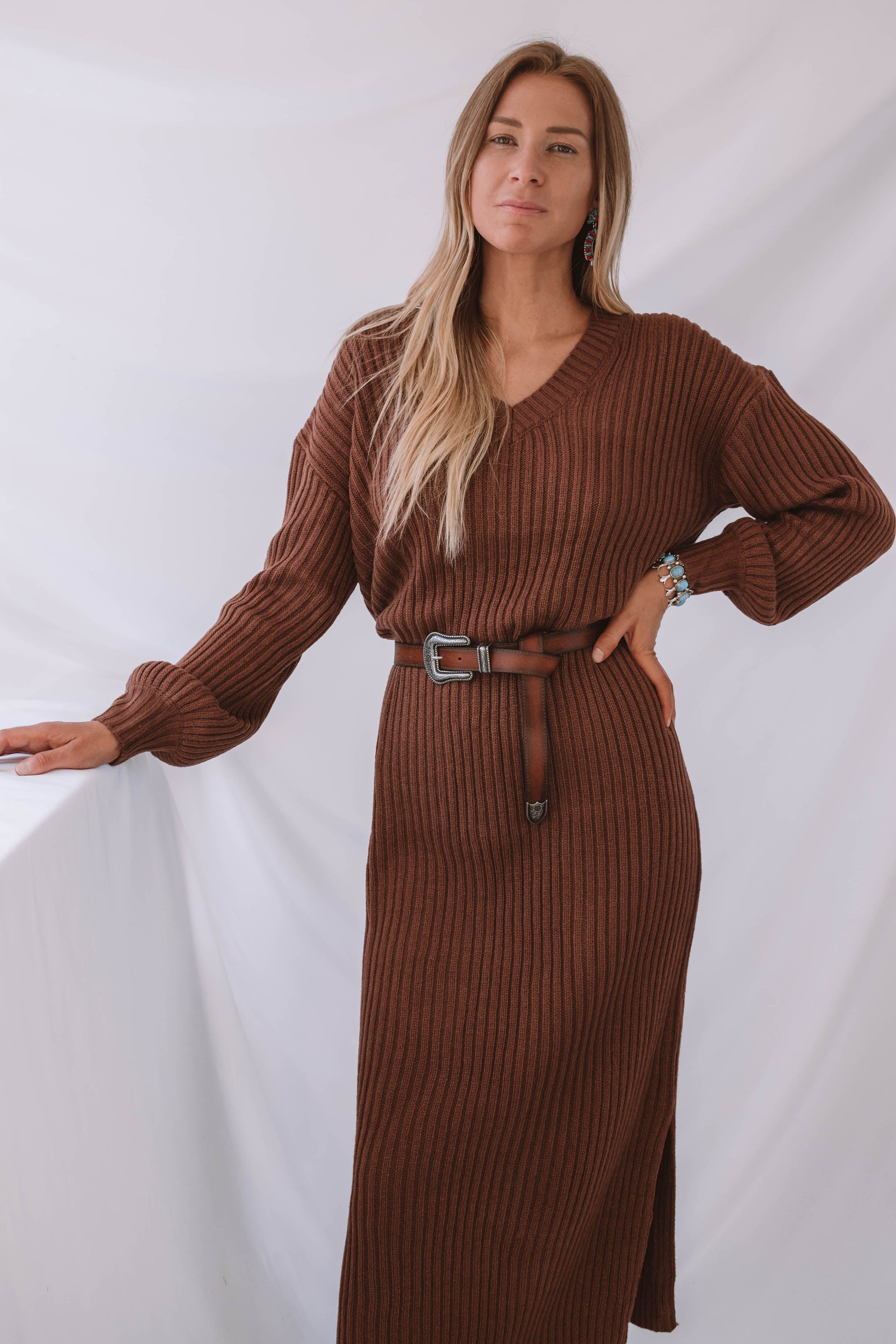Gardiner V Neck Sweater Dress