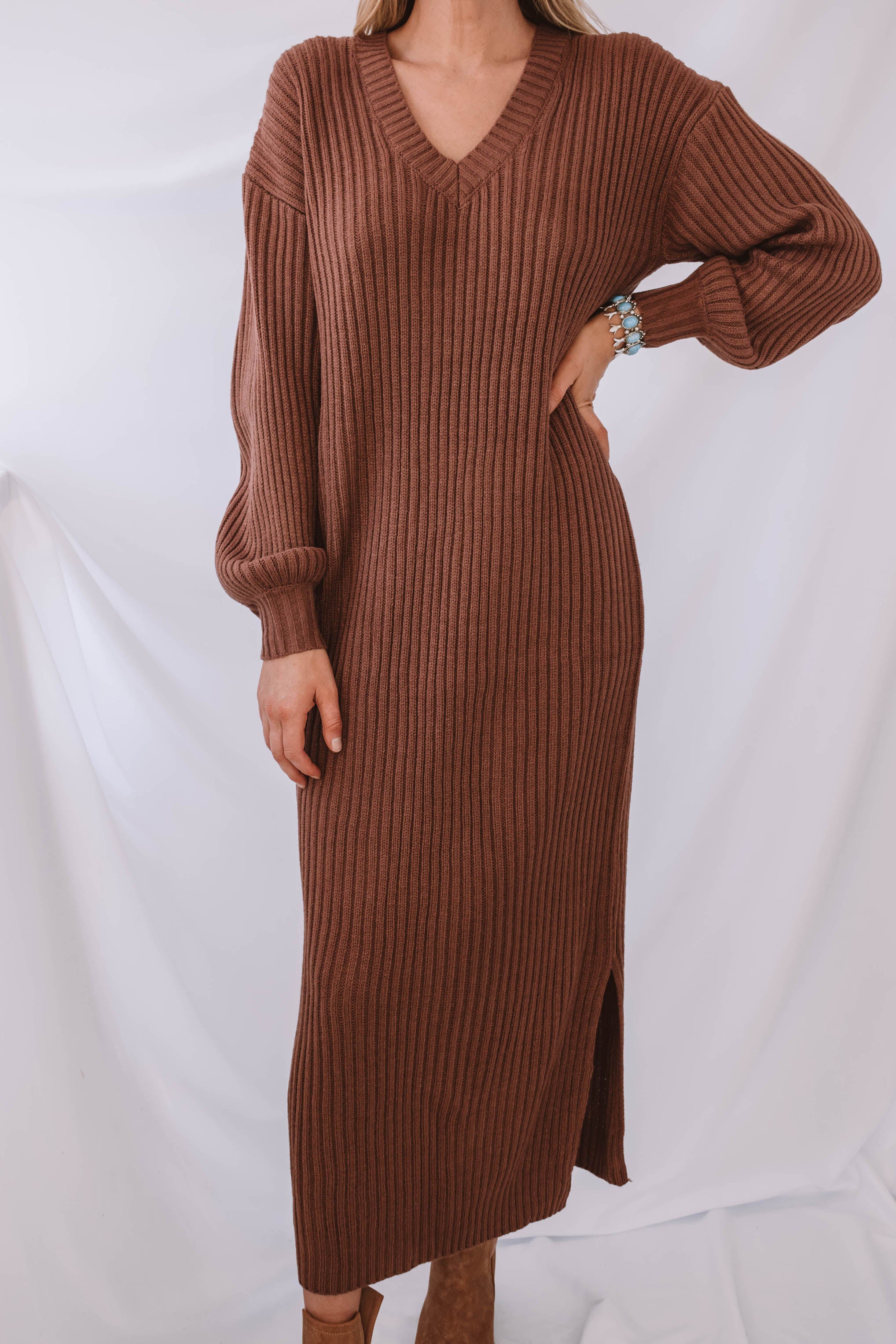 Gardiner V Neck Sweater Dress