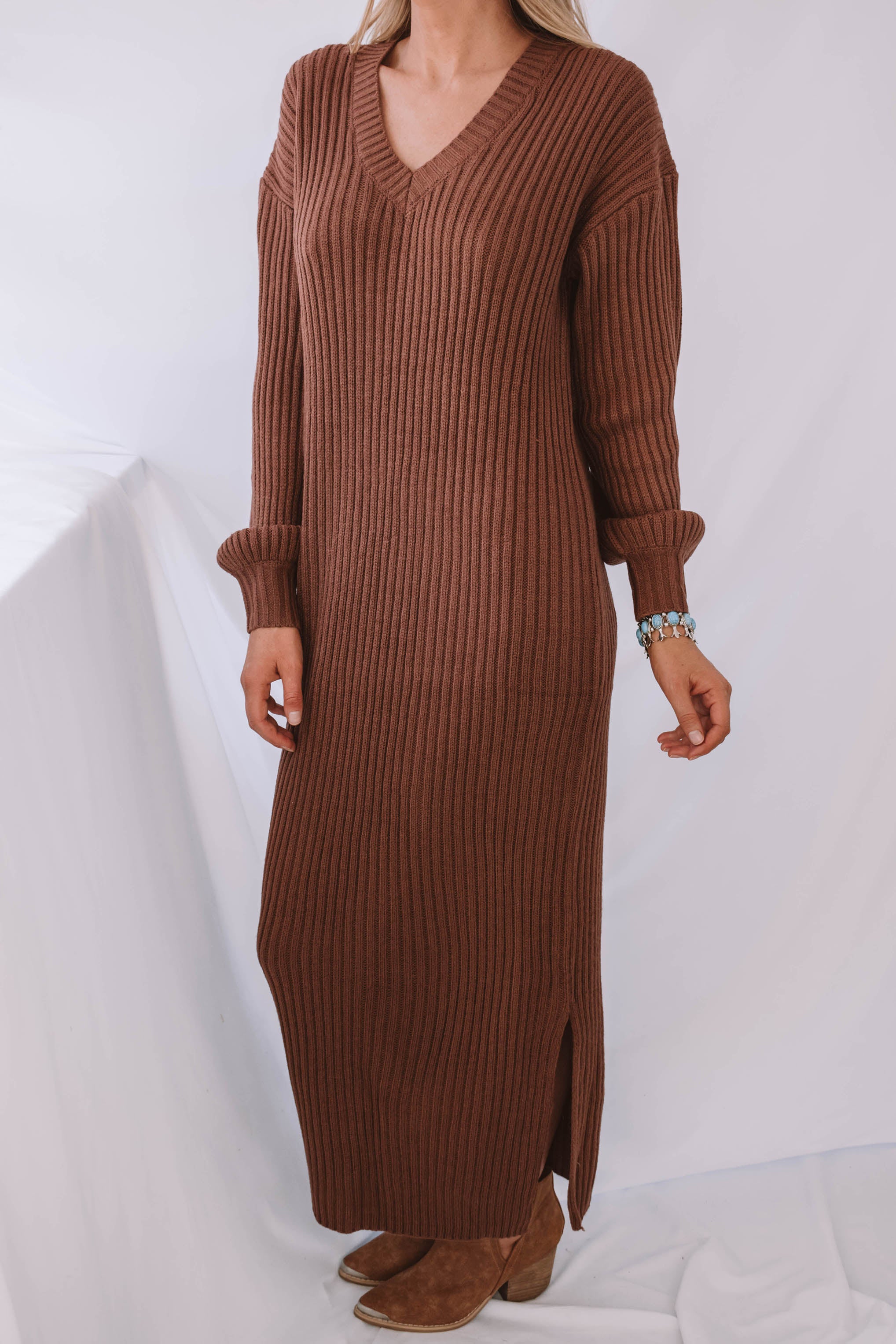 Gardiner V Neck Sweater Dress
