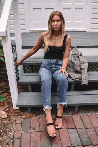 Mesa Side Piping Wide Leg Crop Jeans