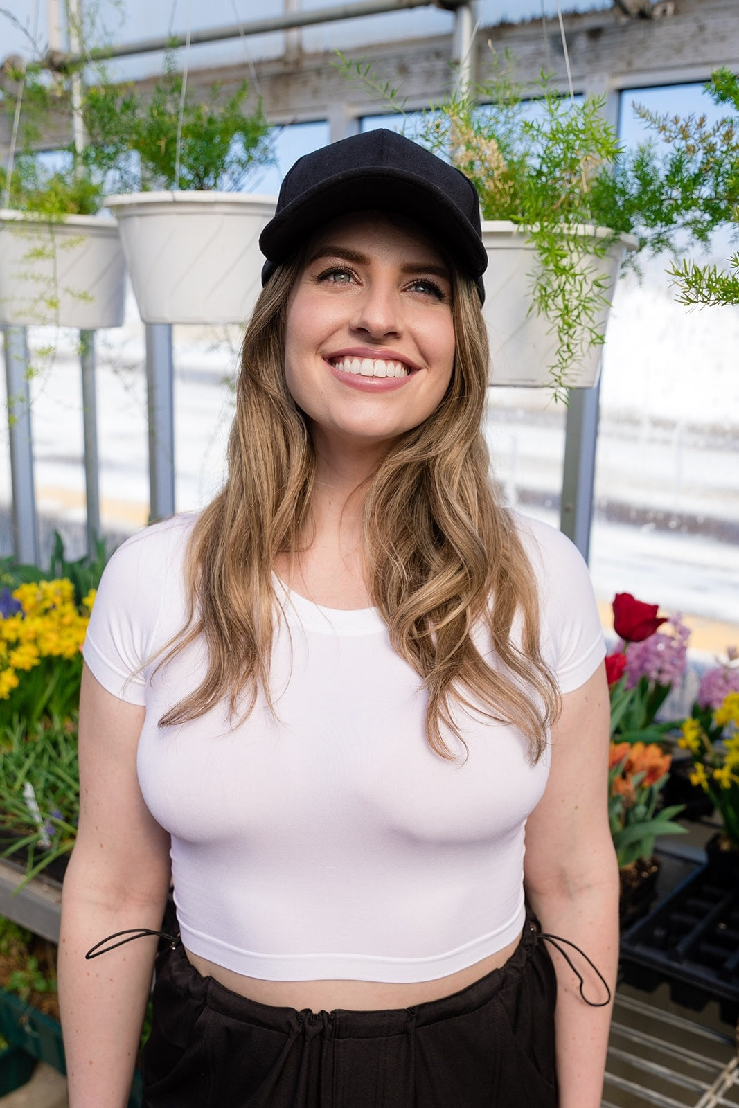 Sasha Short Sleeve Crop Top-White