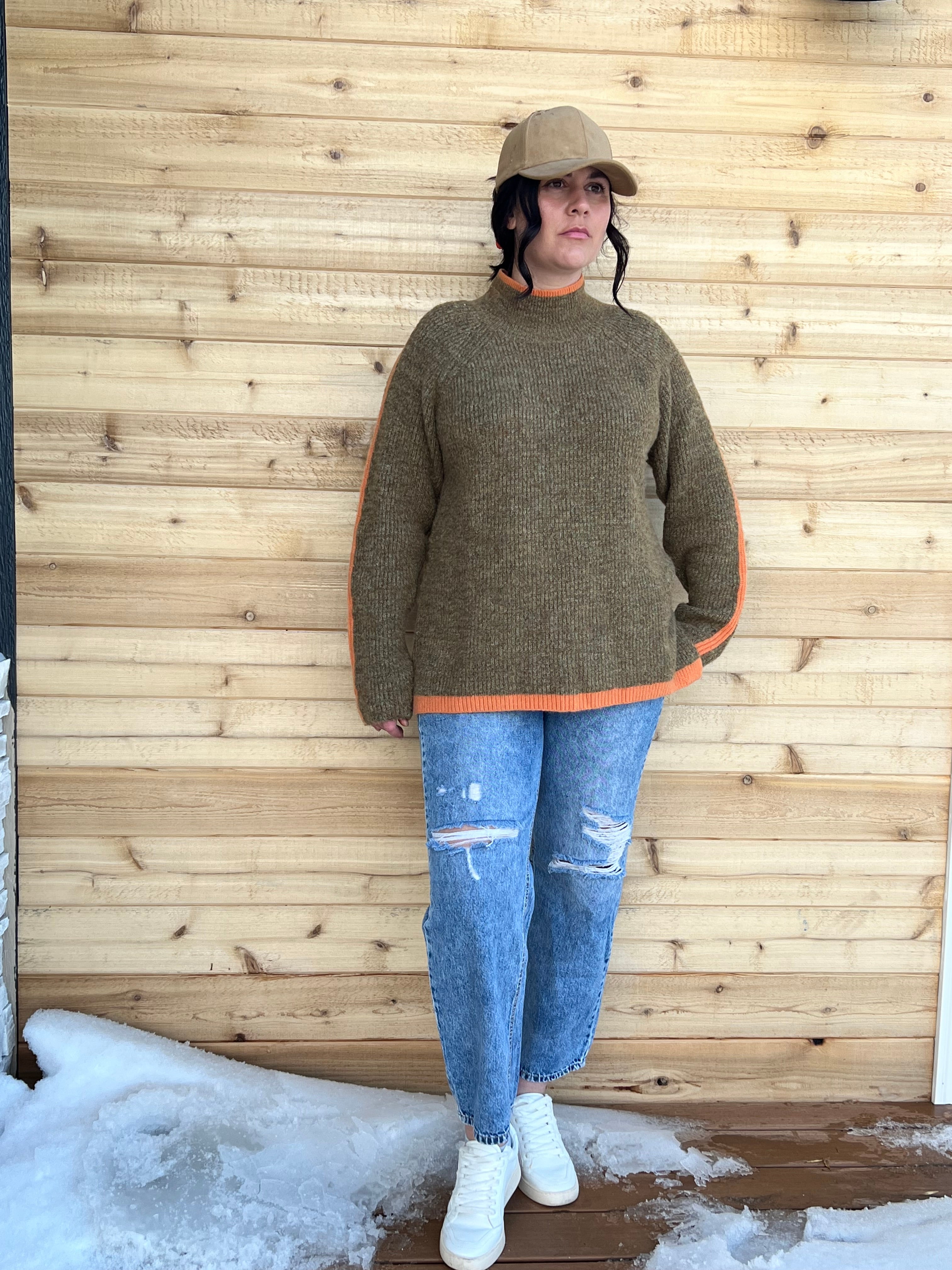 Rachel Raglan Sleeve Funnel Neck Sweater