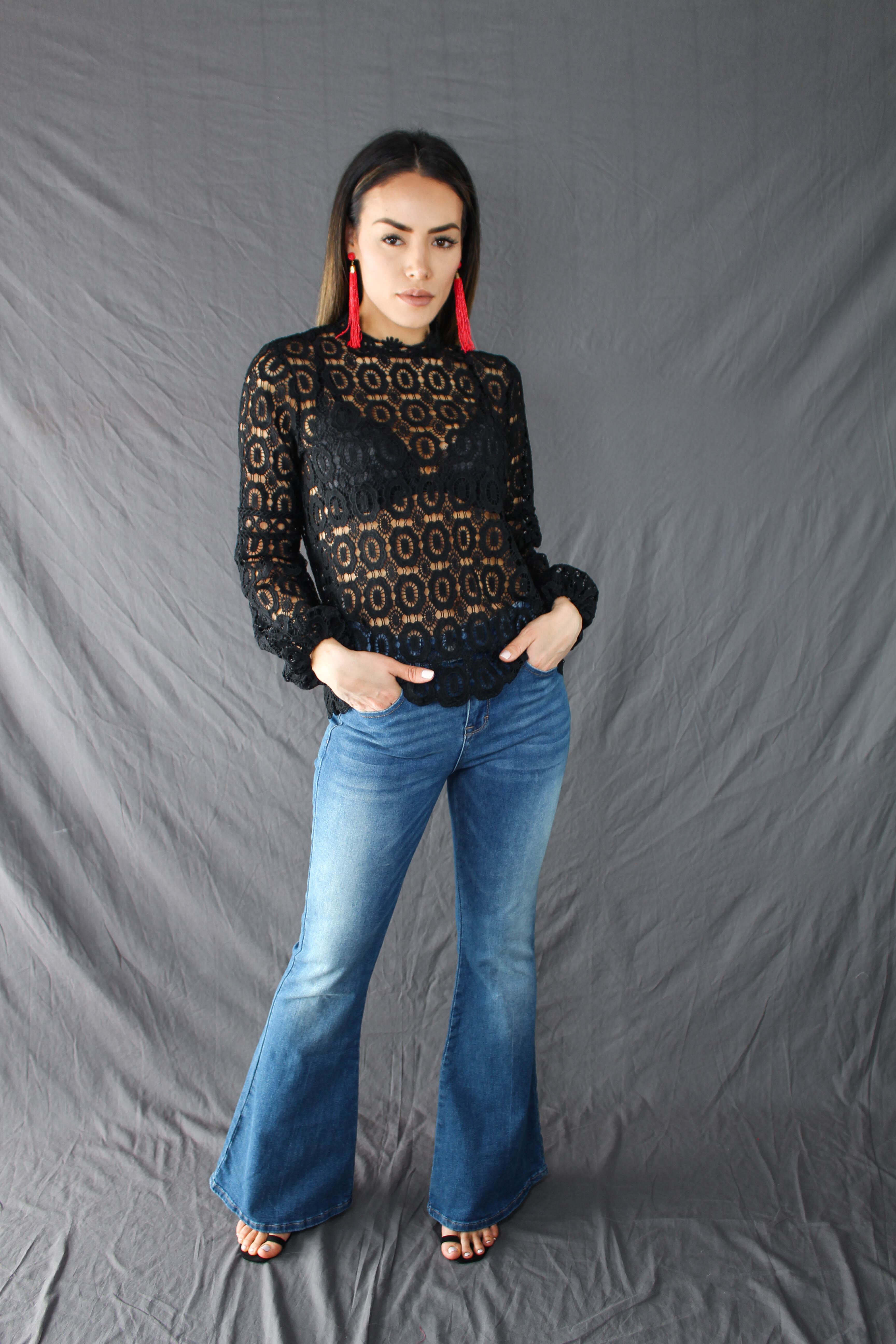 Hadley Lace Top - BLACK