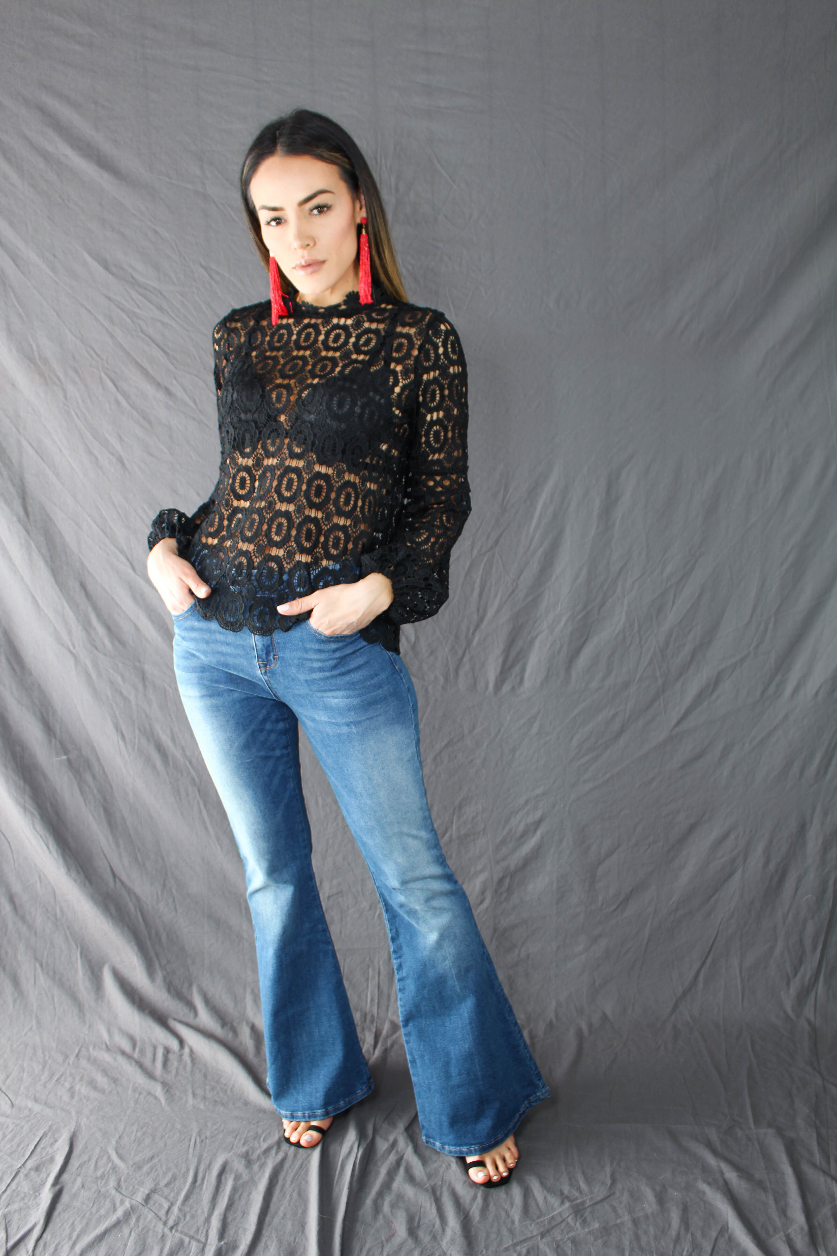 Hadley Lace Top - BLACK