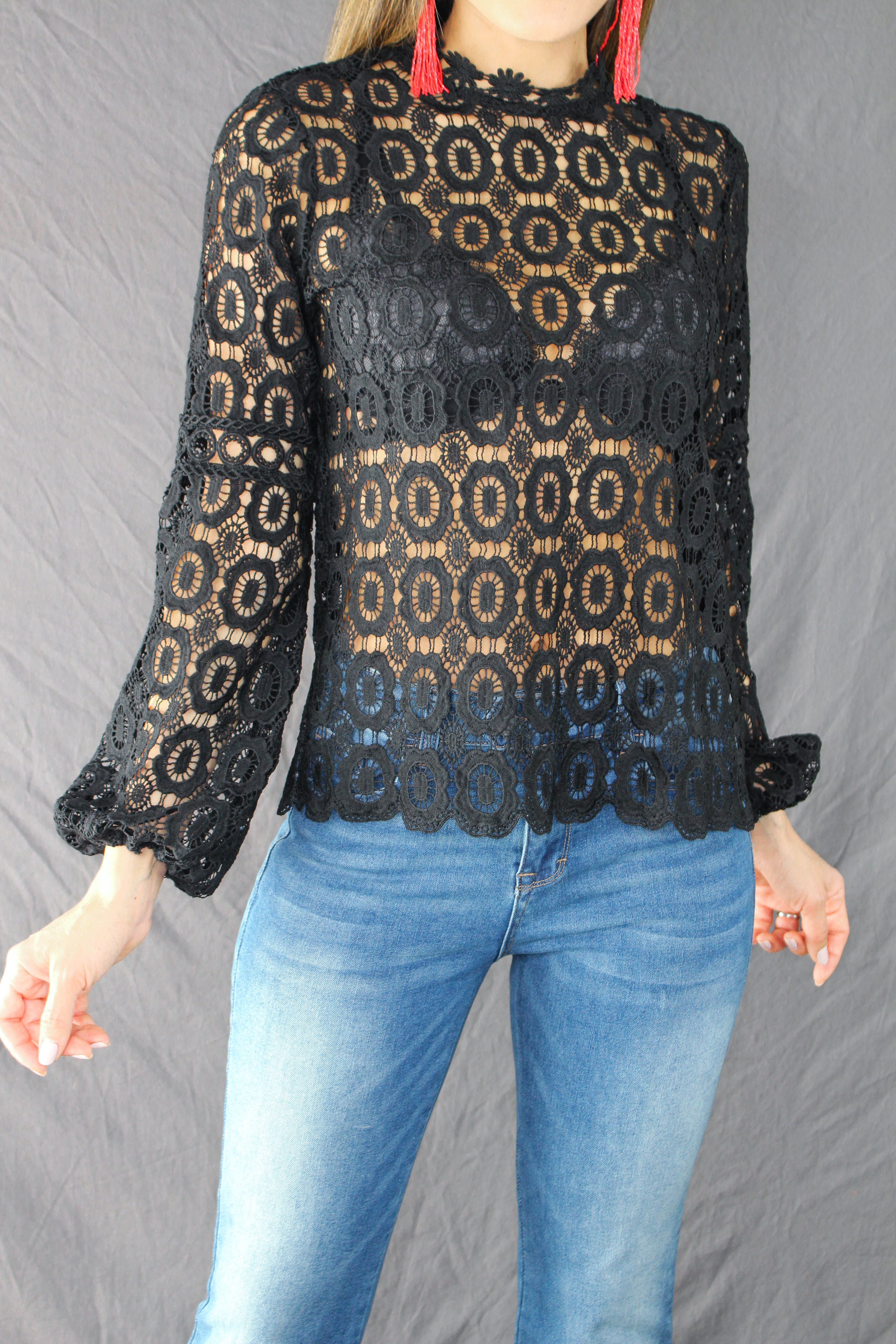 Hadley Lace Top - BLACK