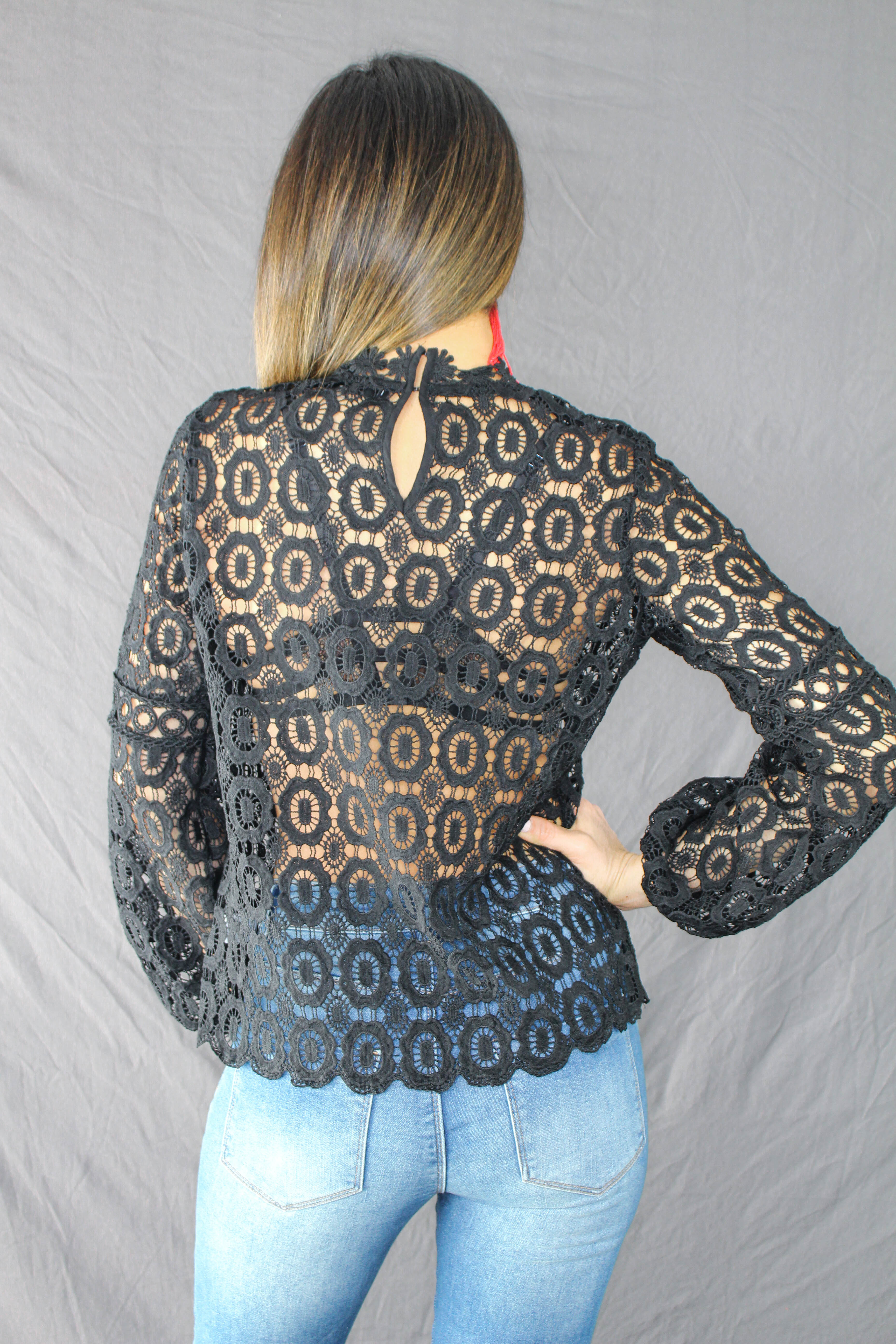 Hadley Lace Top - BLACK