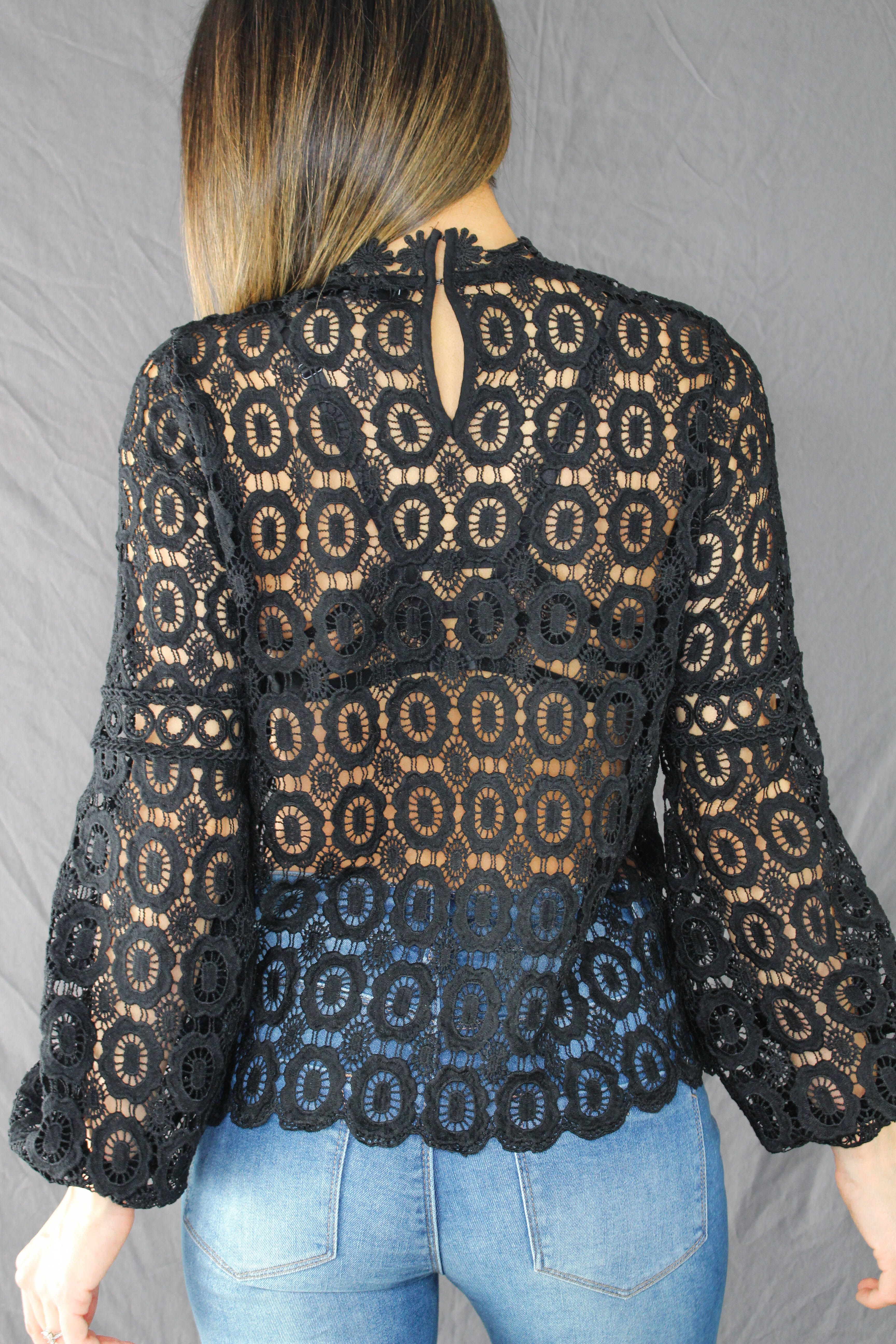 Hadley Lace Top - BLACK