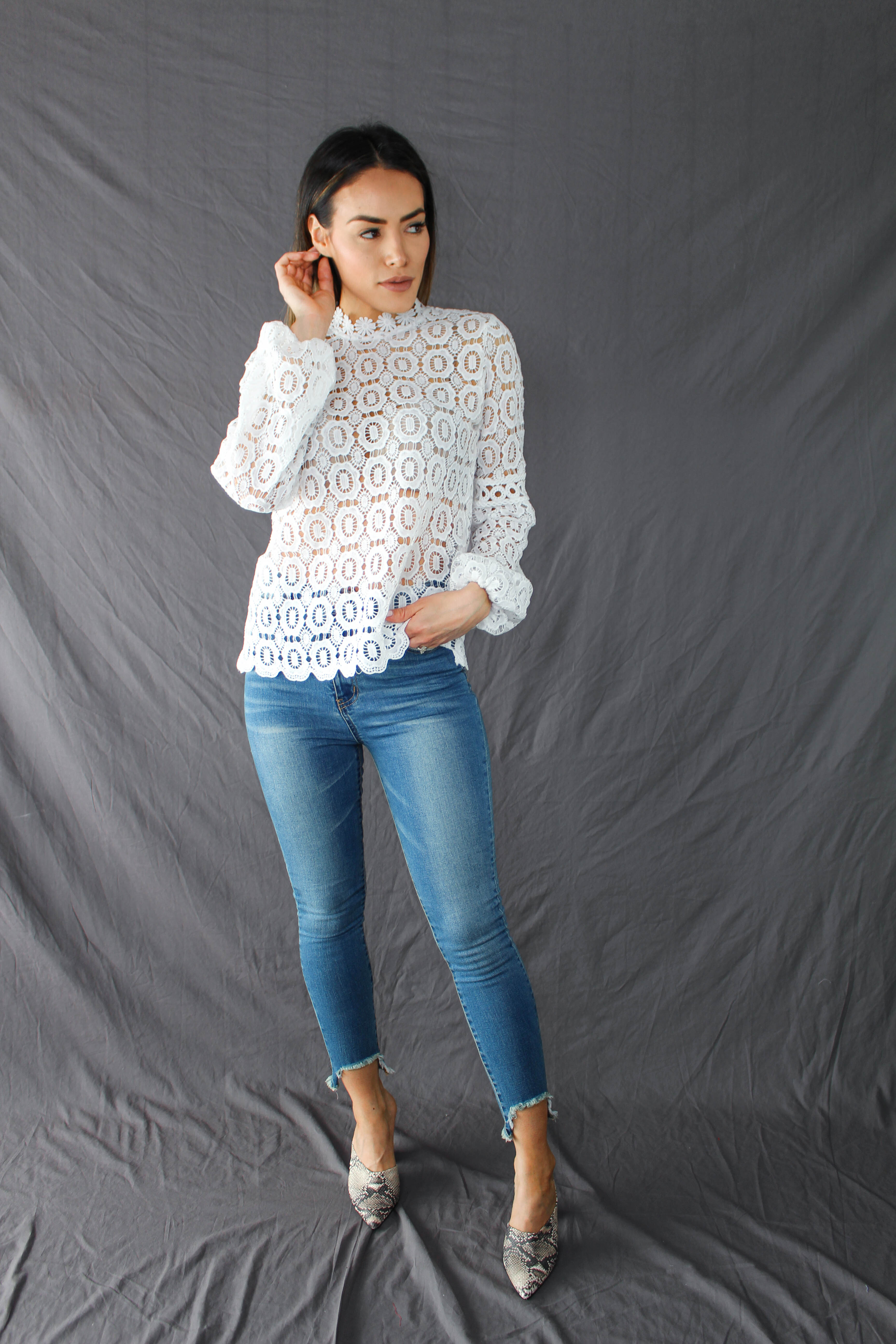 Hadley Lace Top - WHITE