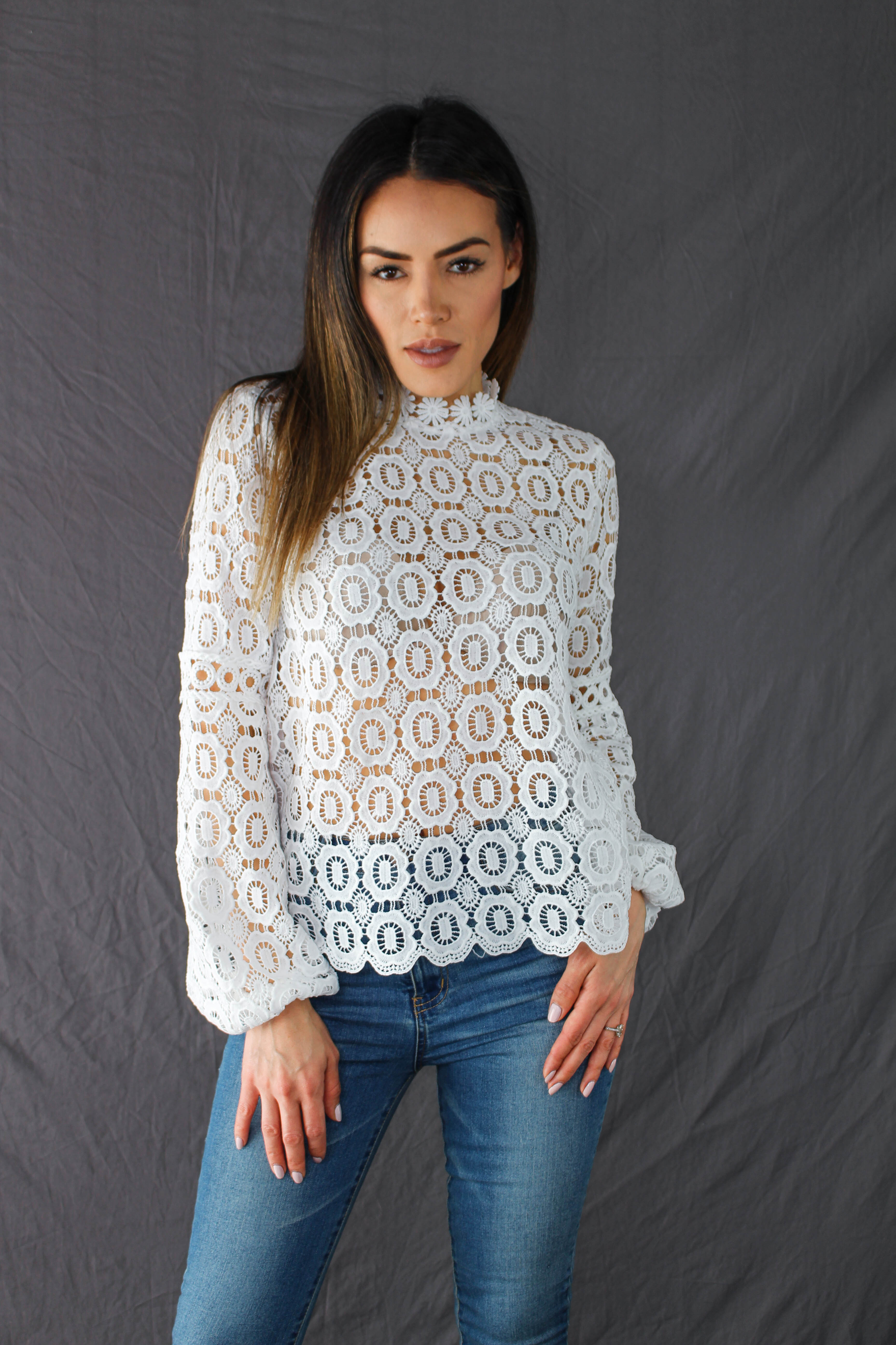 Hadley Lace Top - WHITE