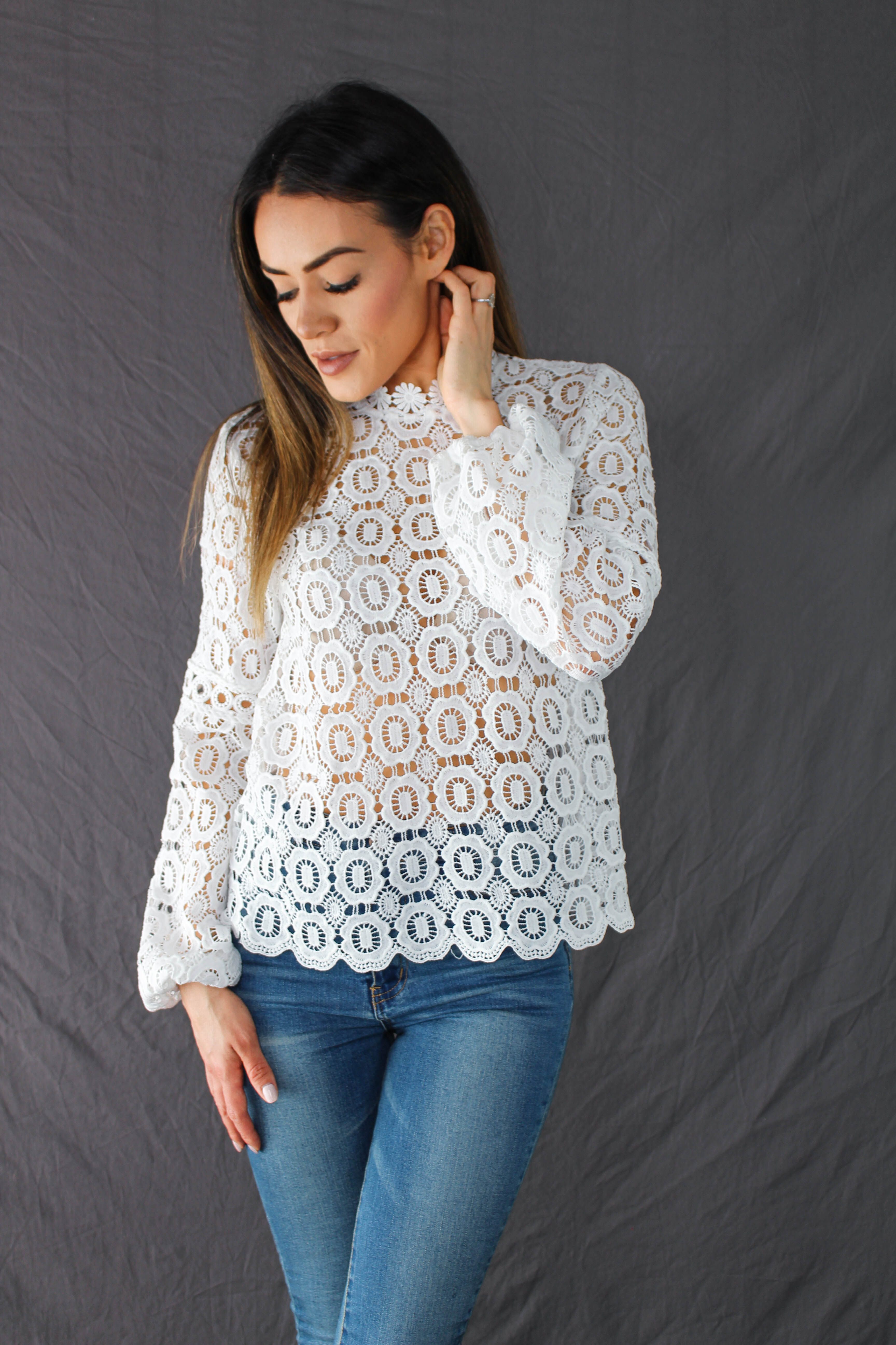 Hadley Lace Top - WHITE