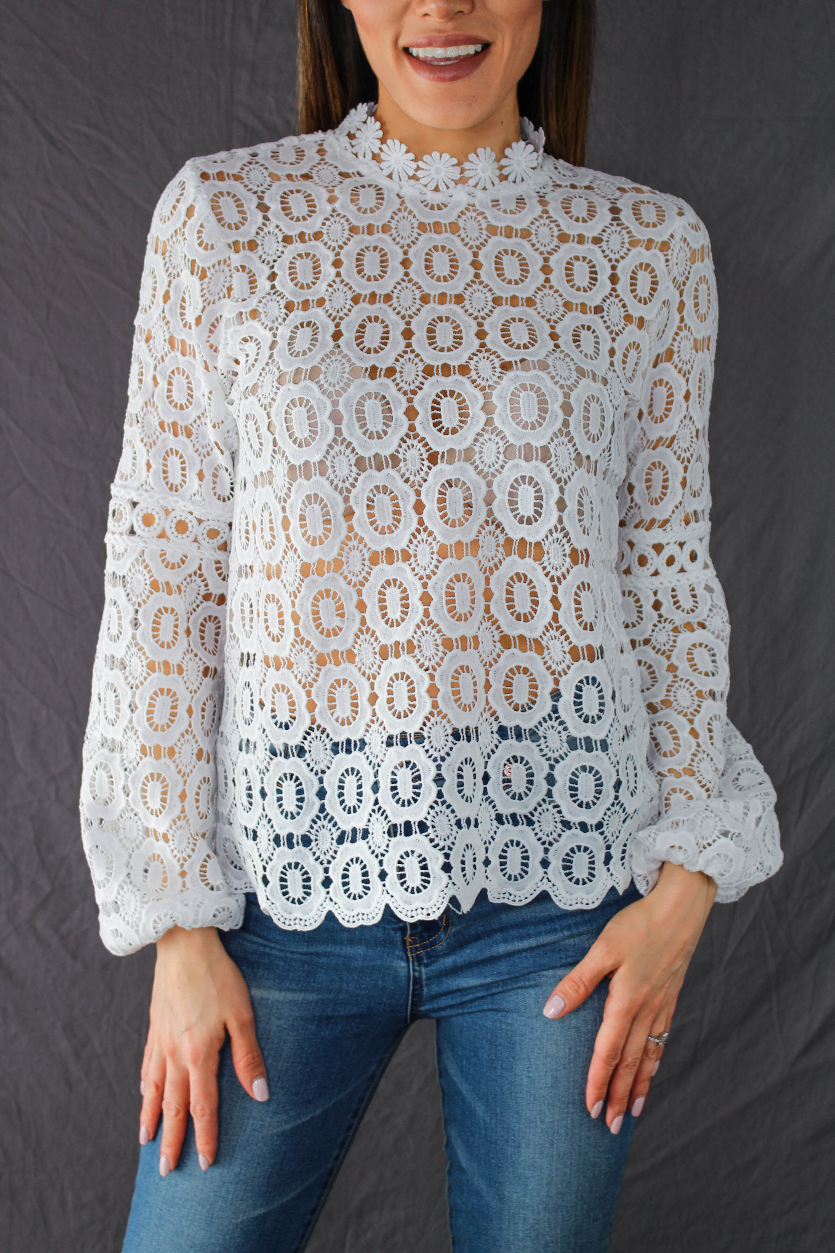 Hadley Lace Top - WHITE