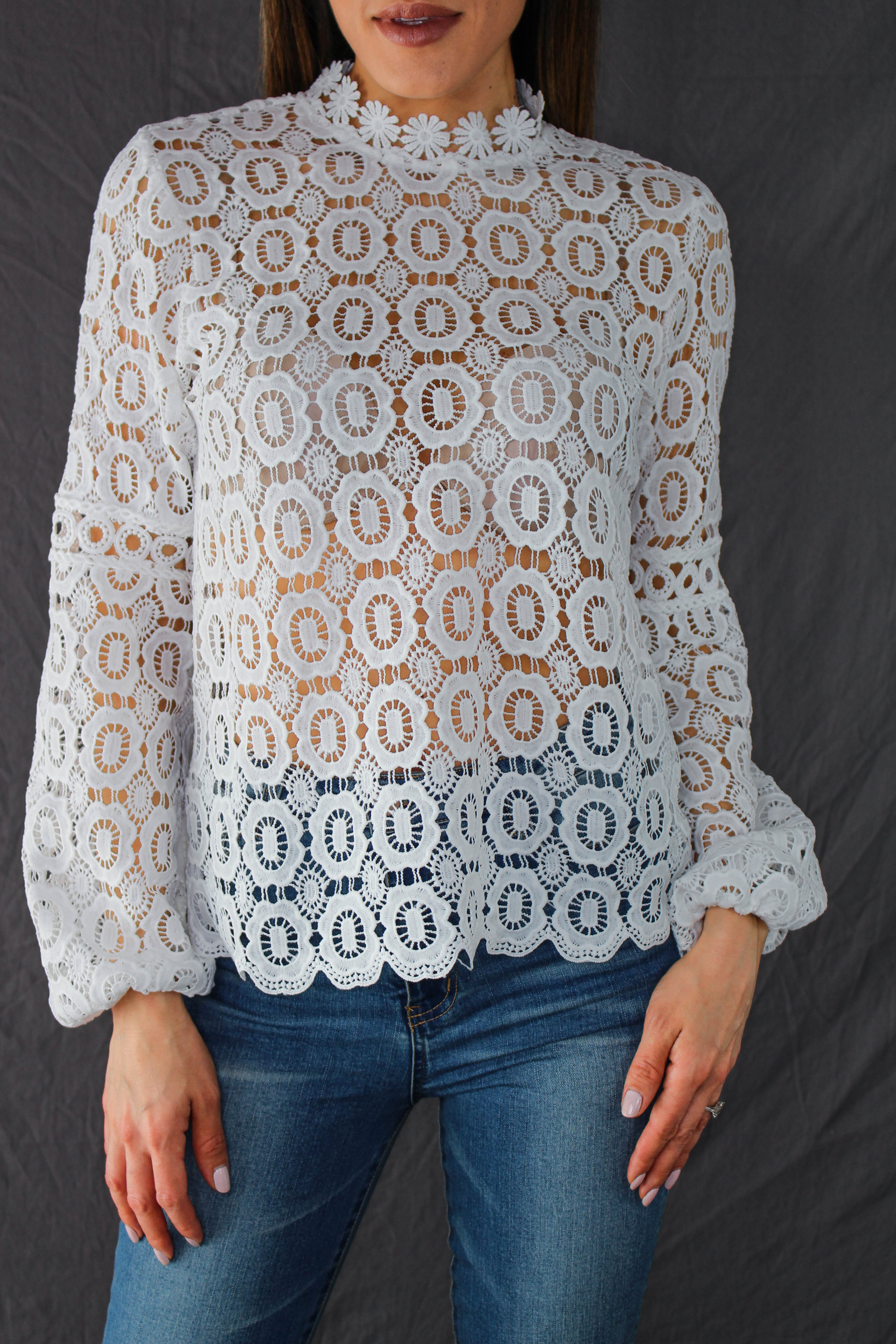 Hadley Lace Top - WHITE