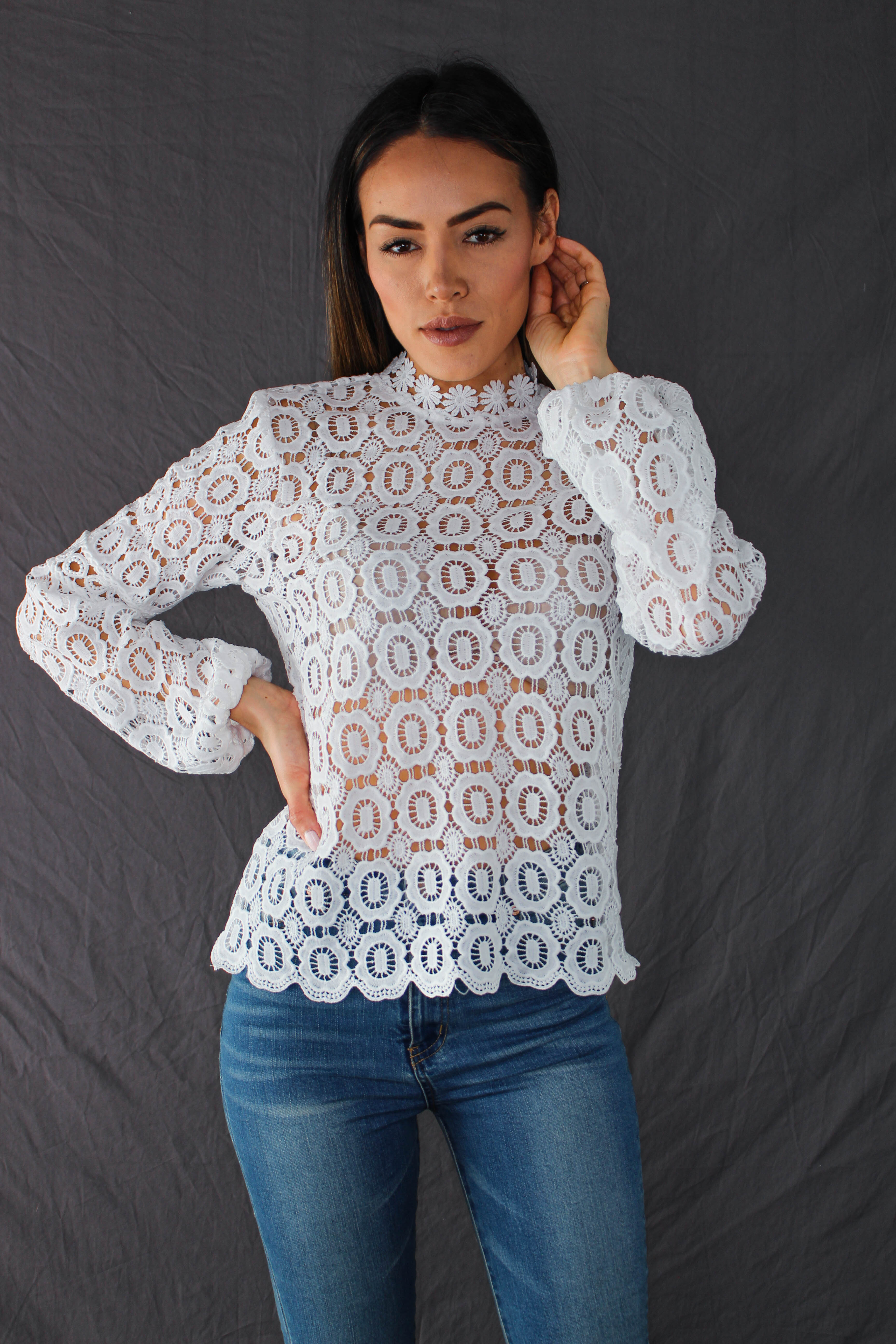 Hadley Lace Top - WHITE