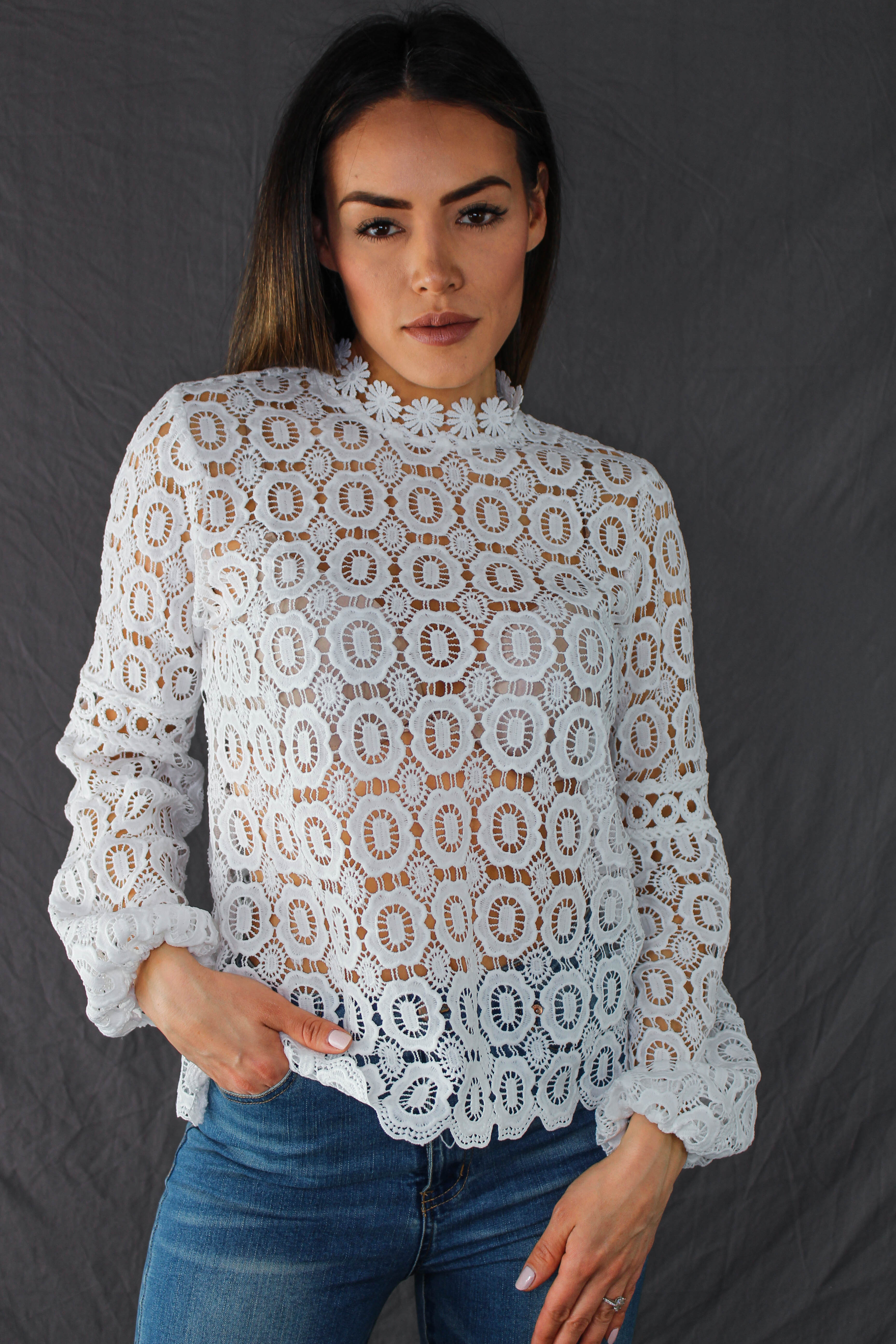 Hadley Lace Top - WHITE