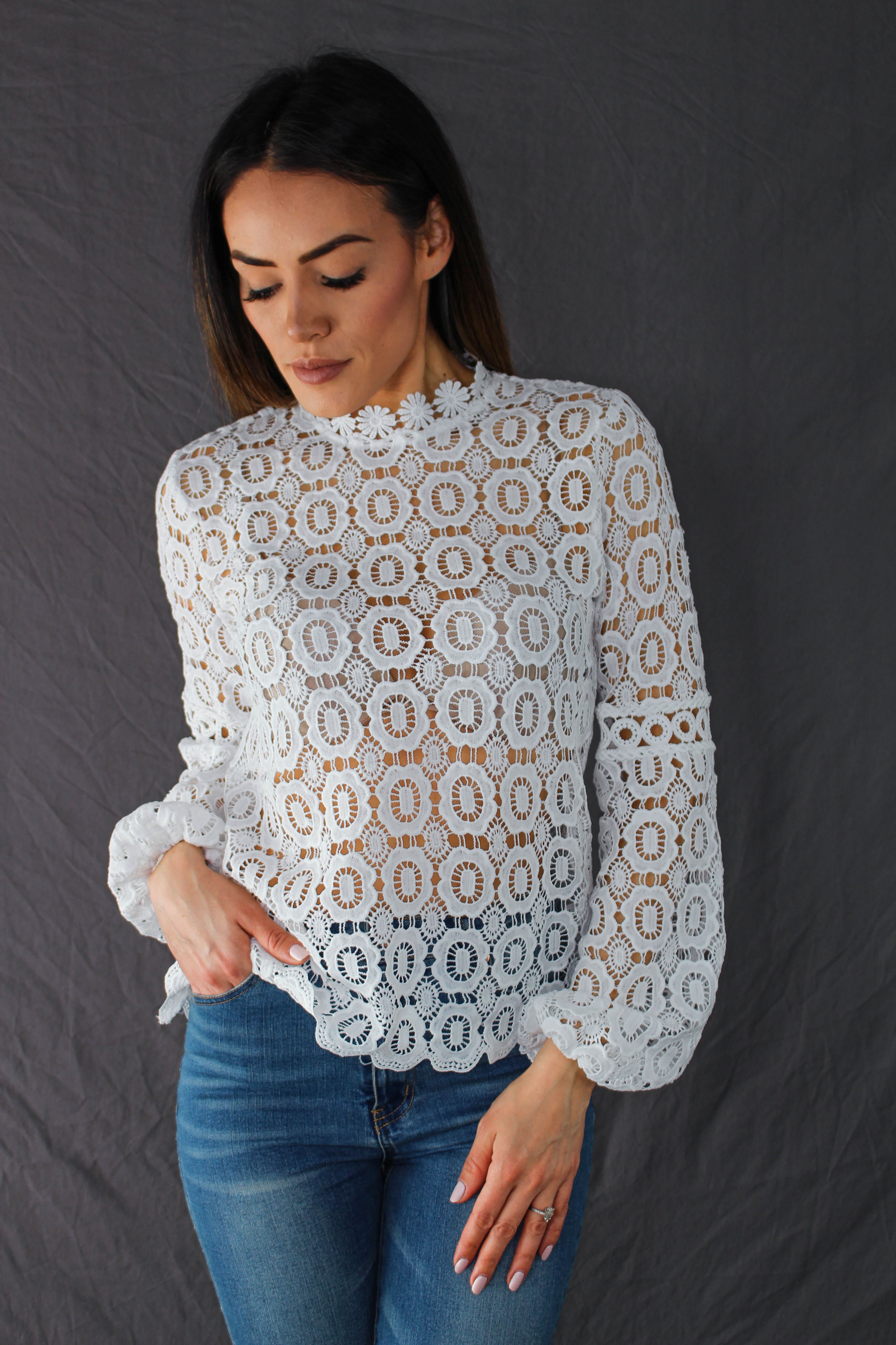 Hadley Lace Top - WHITE