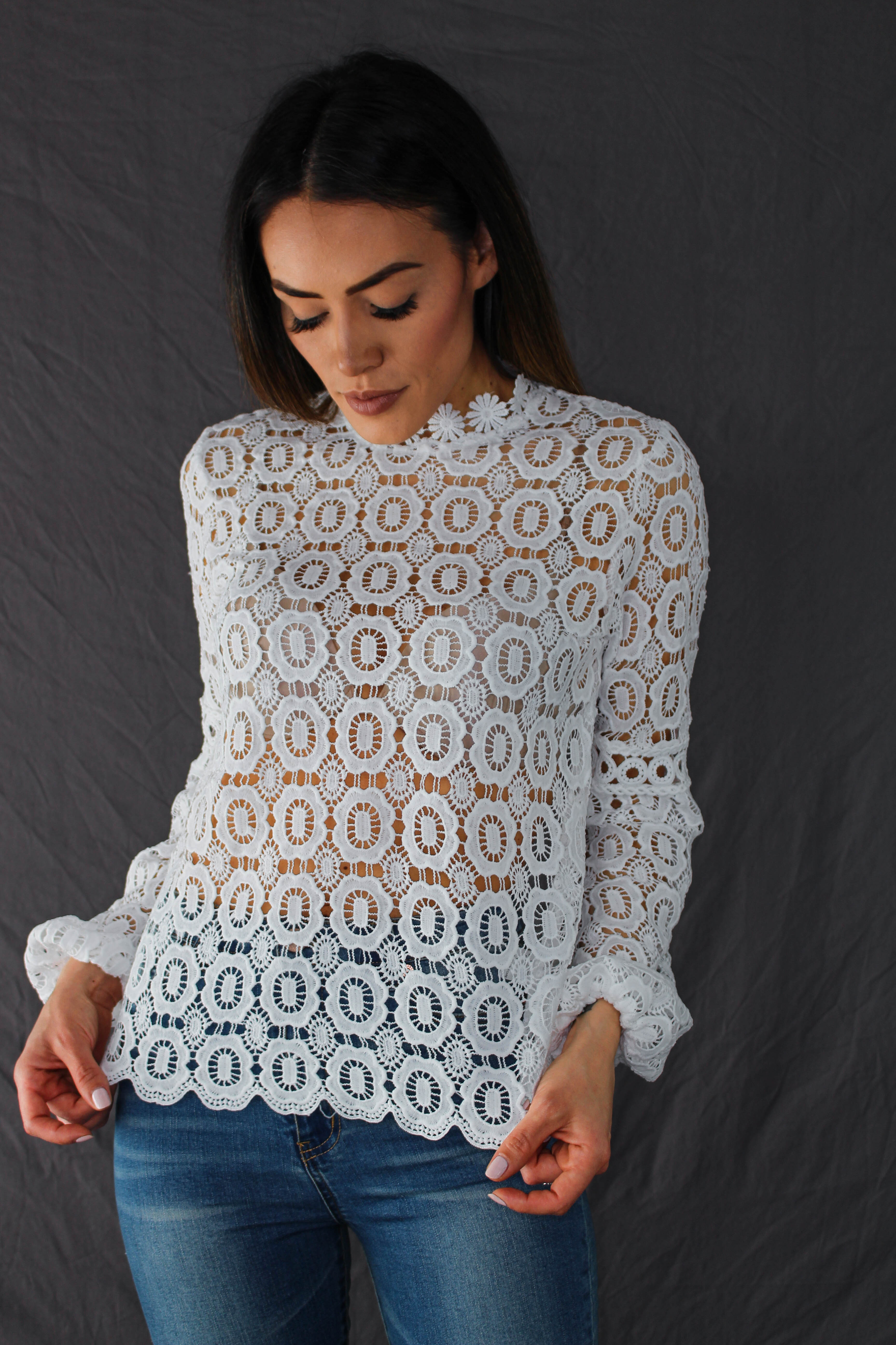 Hadley Lace Top - WHITE