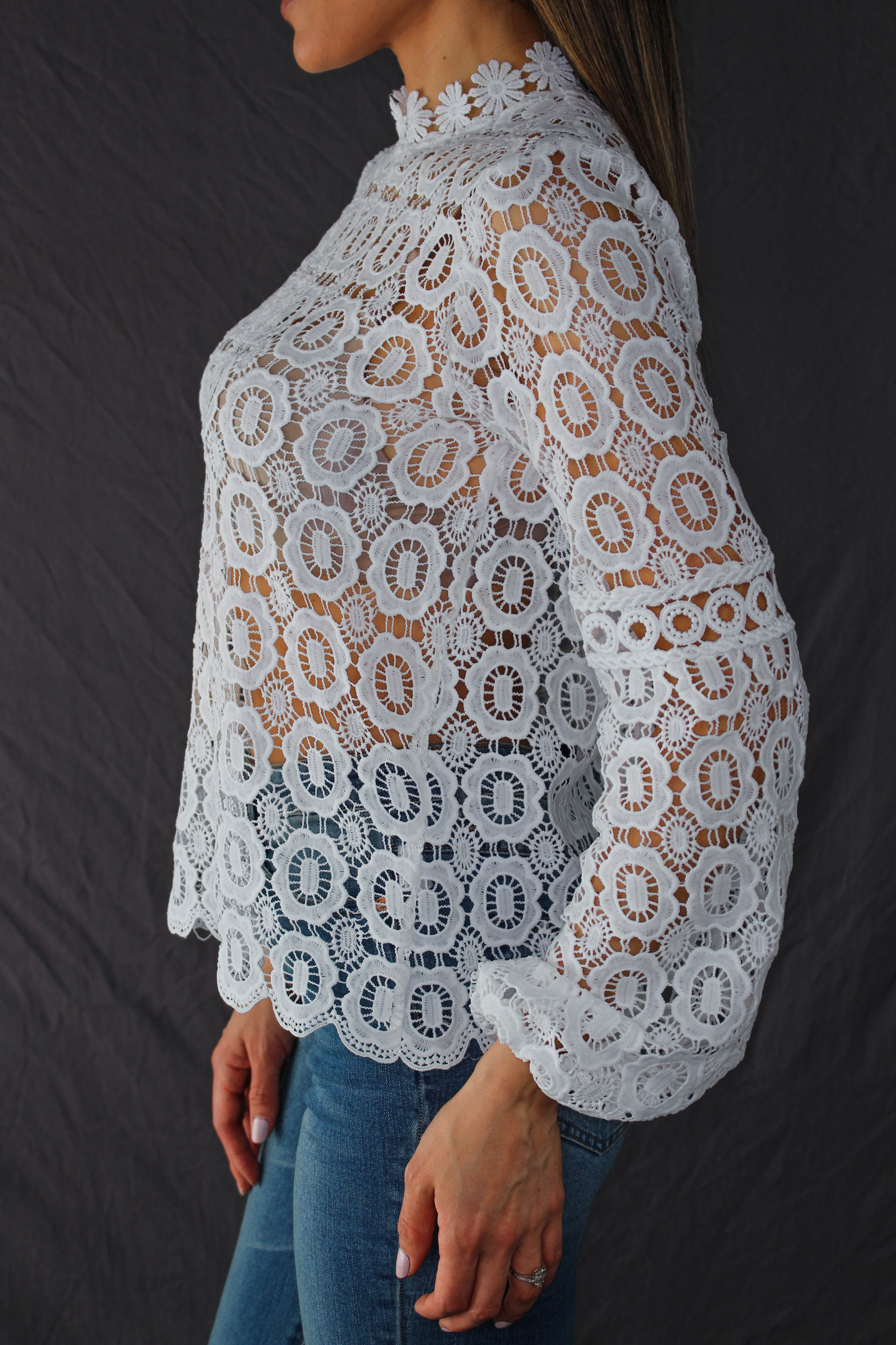 Hadley Lace Top - WHITE