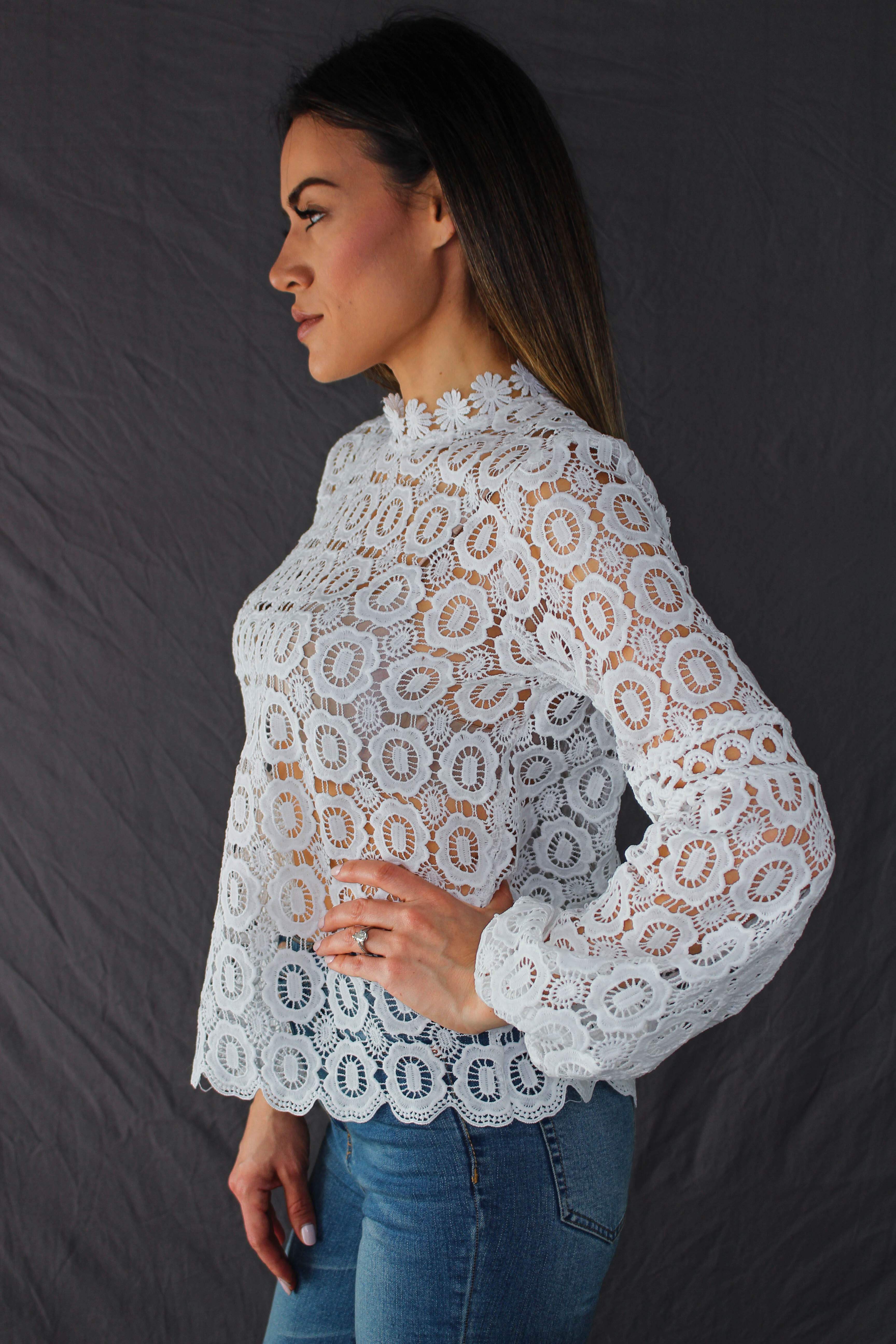 Hadley Lace Top - WHITE