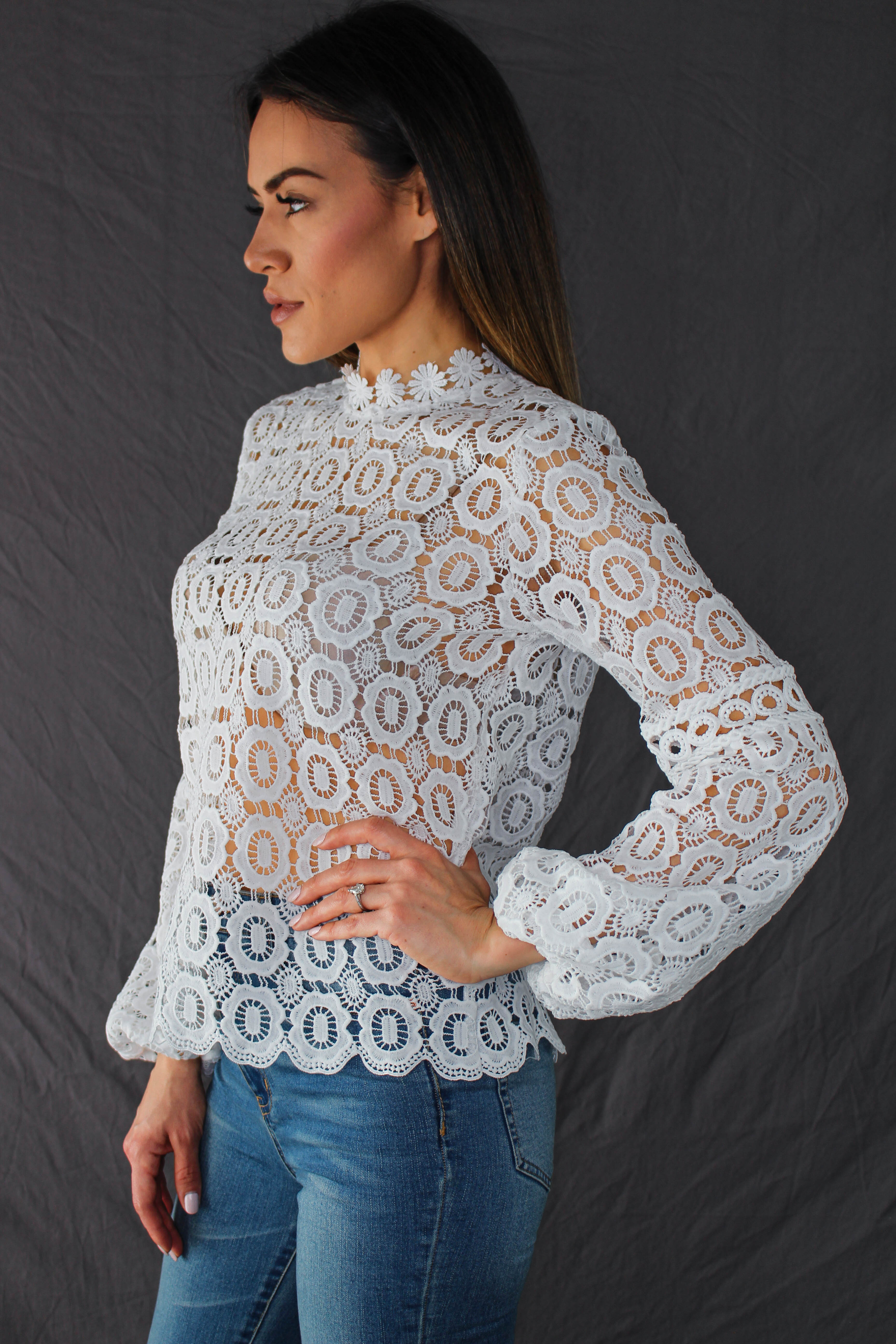 Hadley Lace Top - WHITE