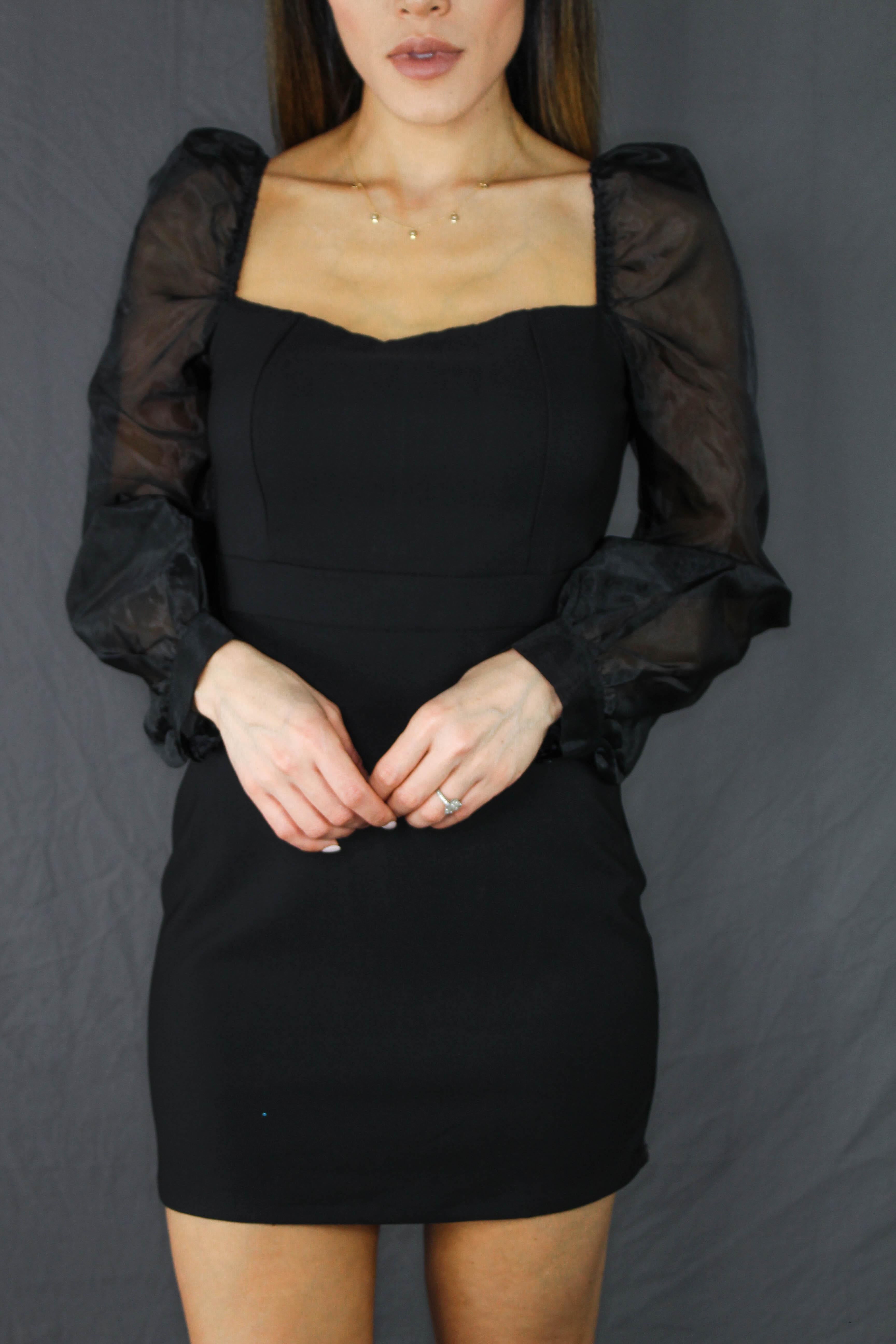 Bell Square Neck Mini Dress