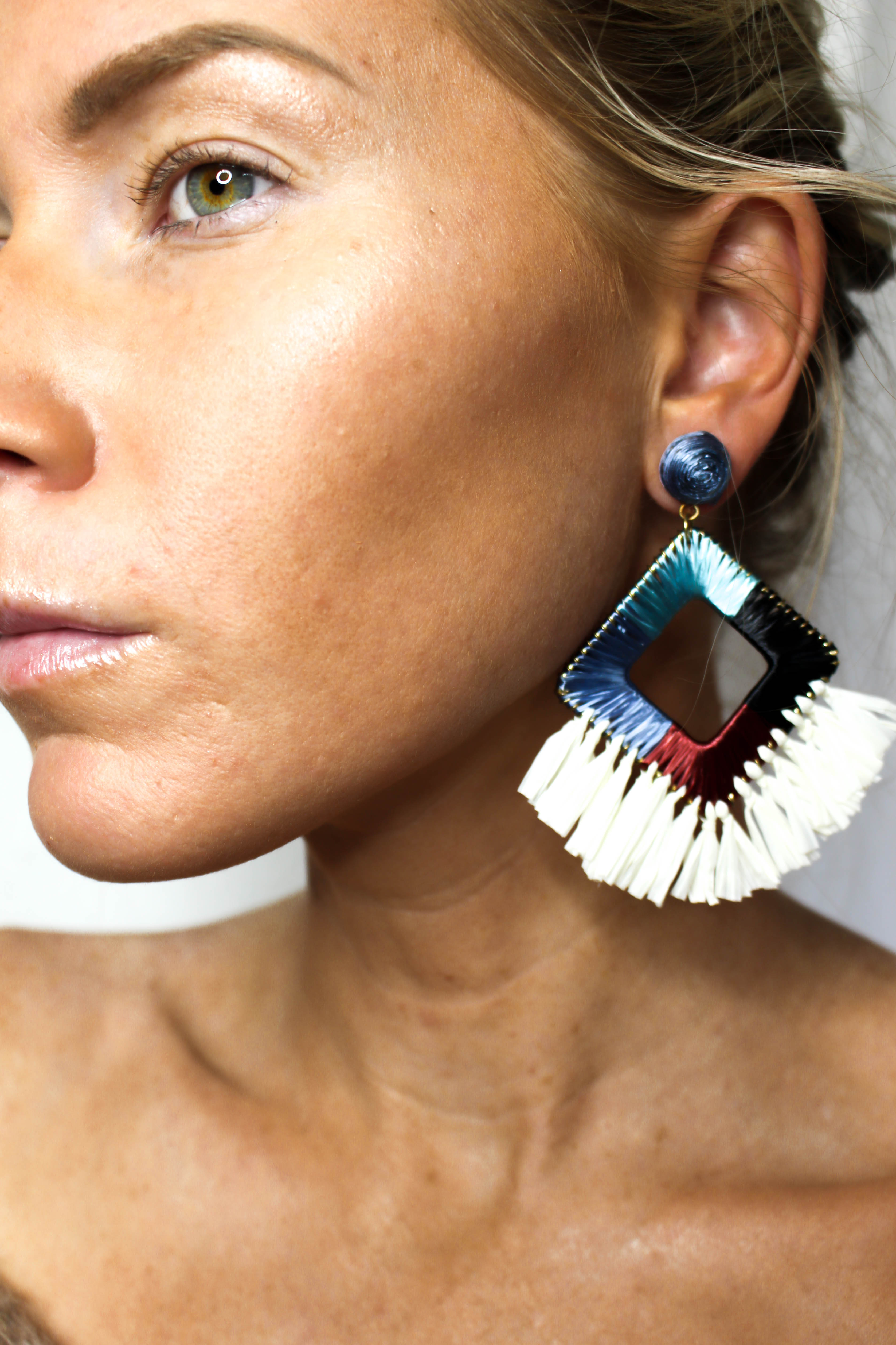 Multicolor Raffia Earring