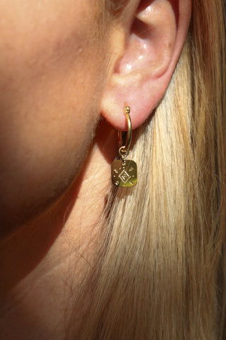 Remi Stone Deco Hoop Earrings