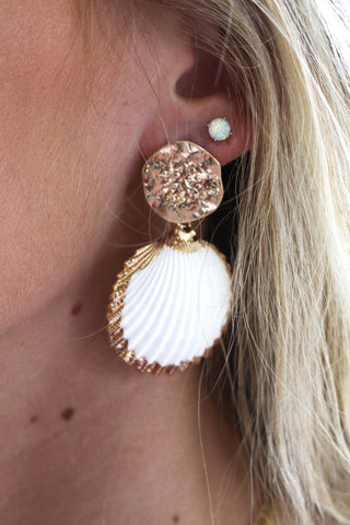 Hexagon hoop earring