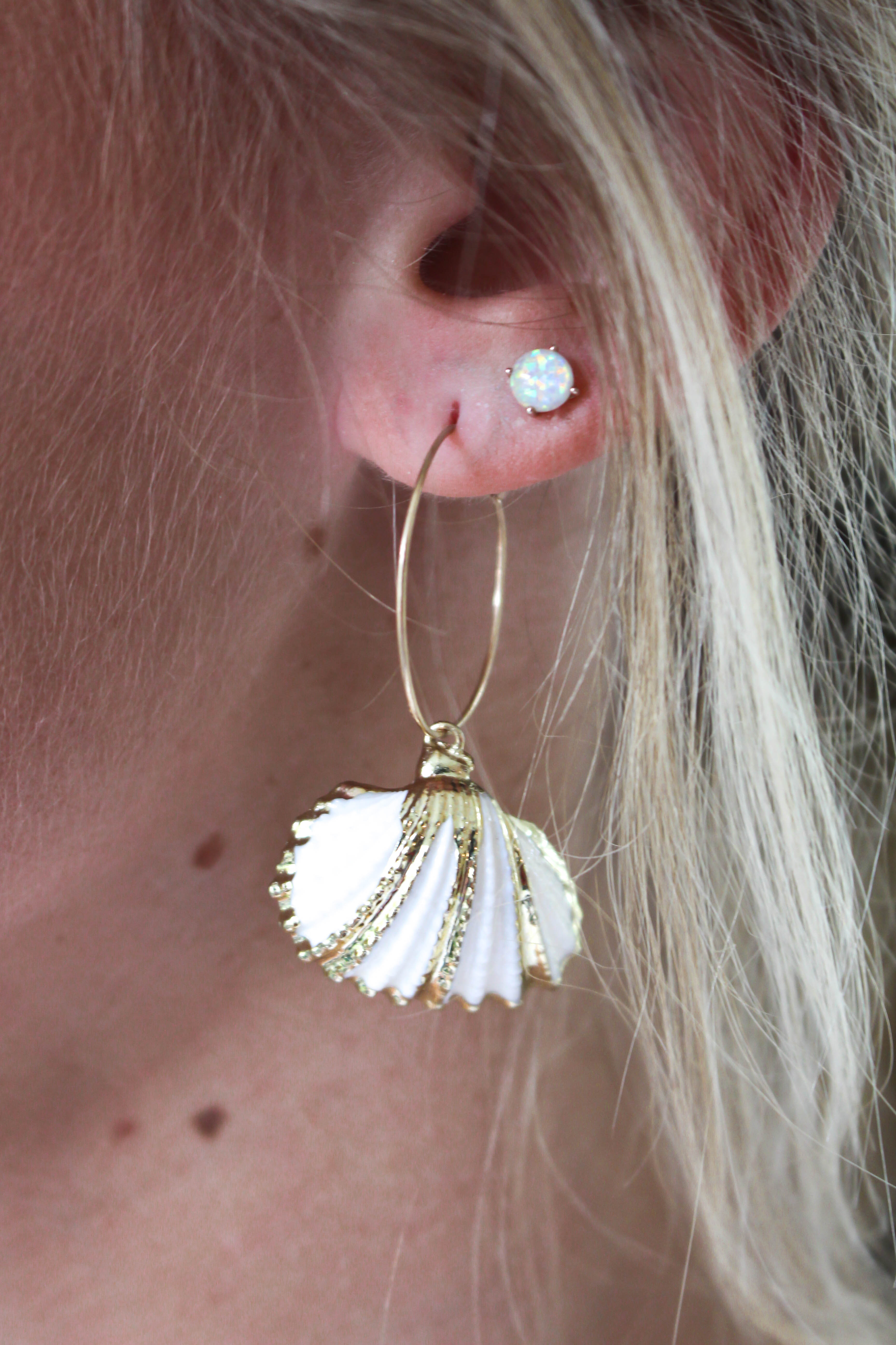 Ark Shell Hoop Earring