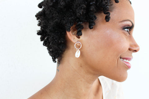 Geo Stone Drop Earring