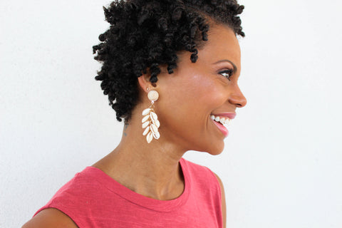 Geo Stone Drop Earring