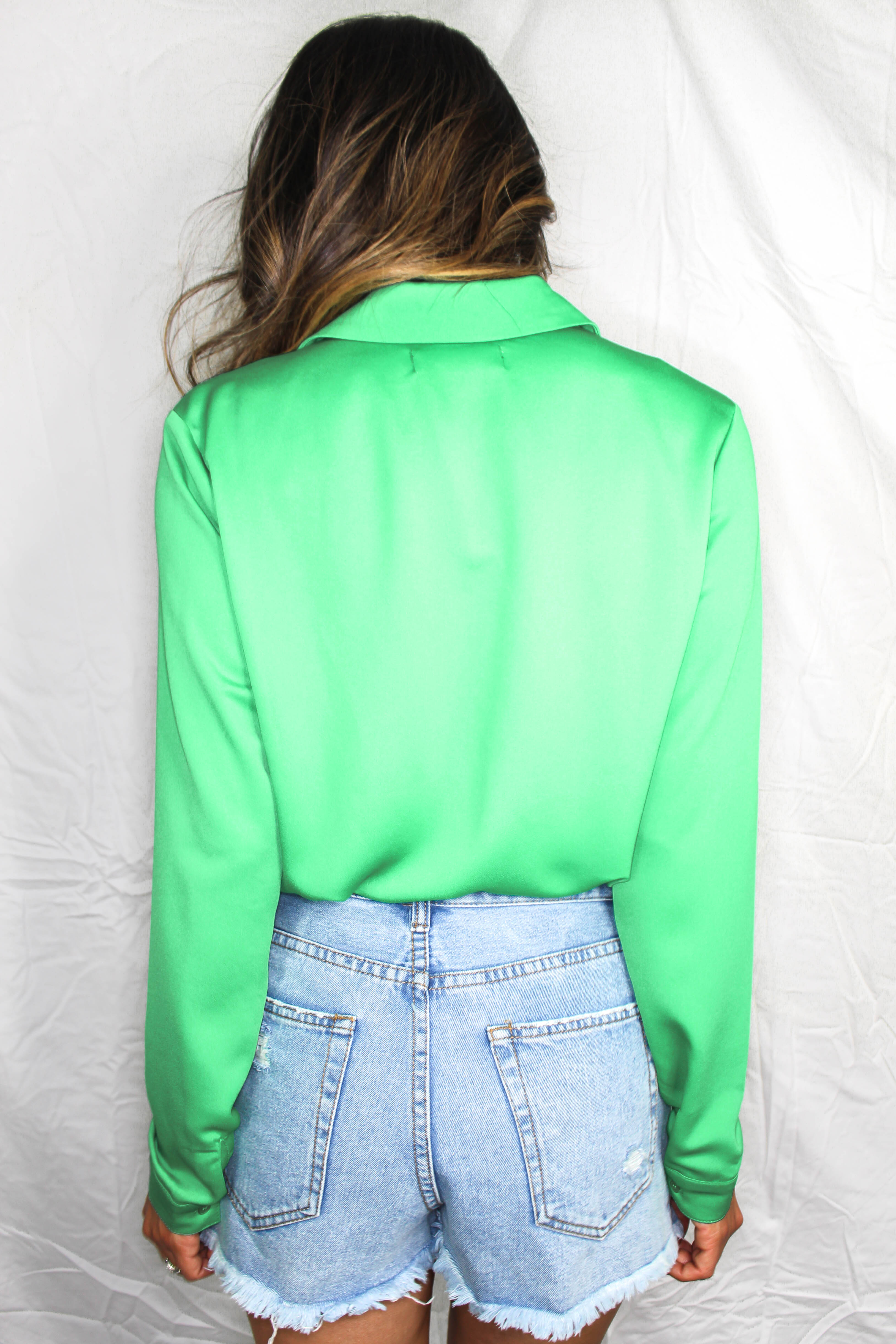 Bonifay Collared Bodysuit - KELLY GREEN