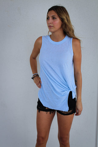 Lia Cropped Rib Knit Tank Black