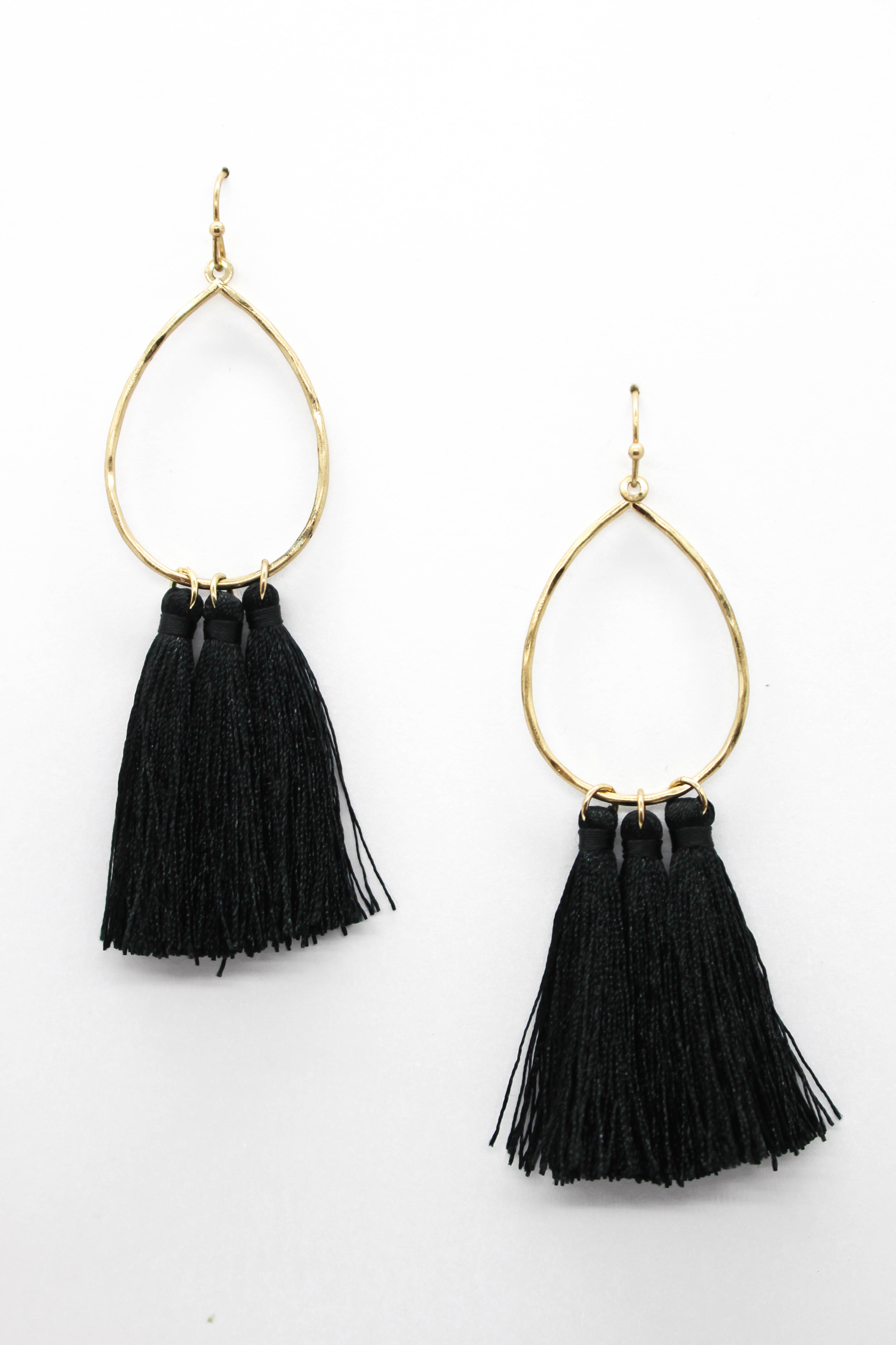 Oval Tassel Earring