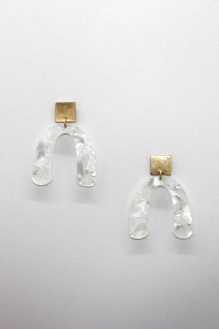 Geo Stone Drop Earring