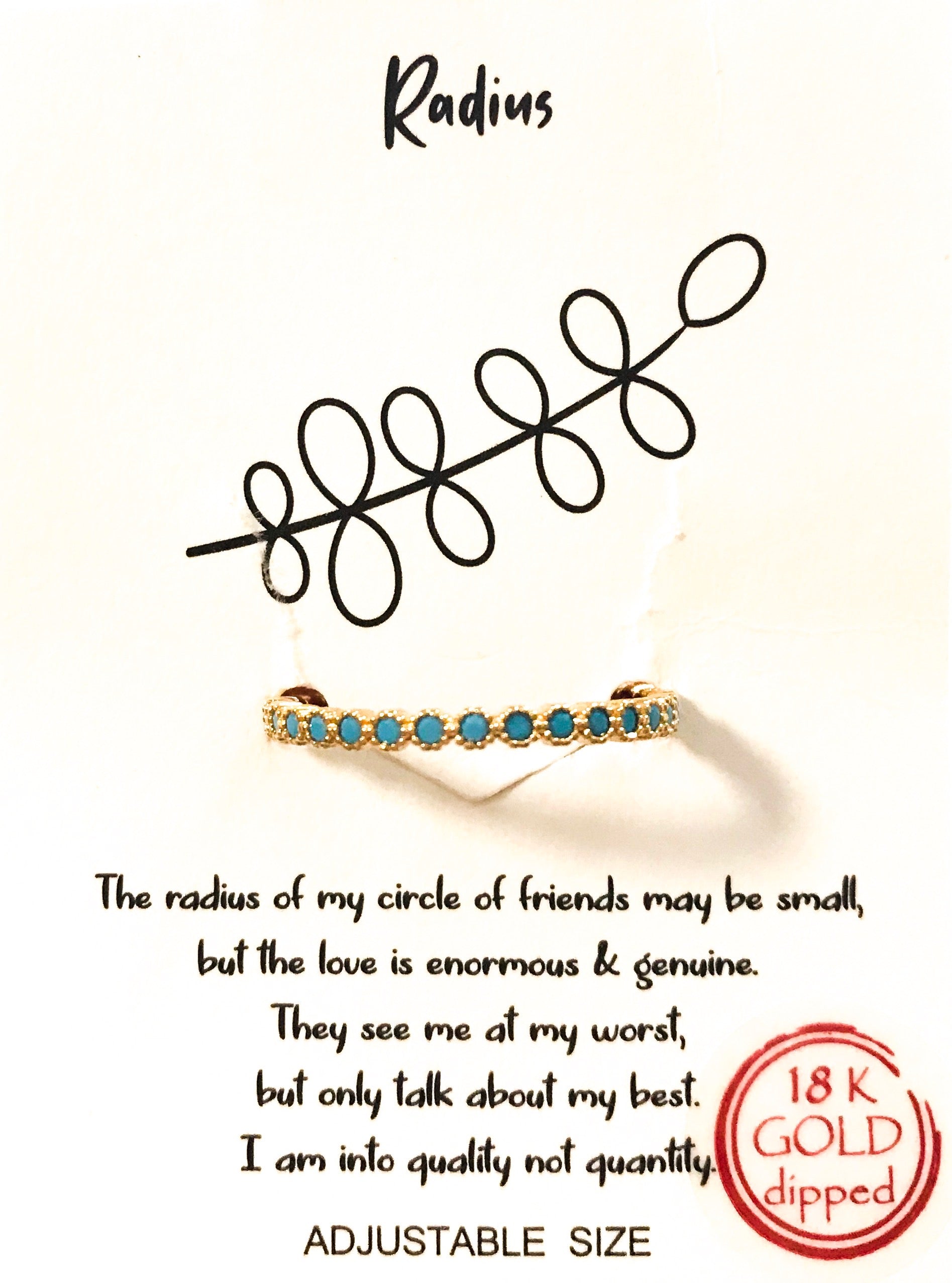 Radius Adjustable Turquoise Ring - GOLD