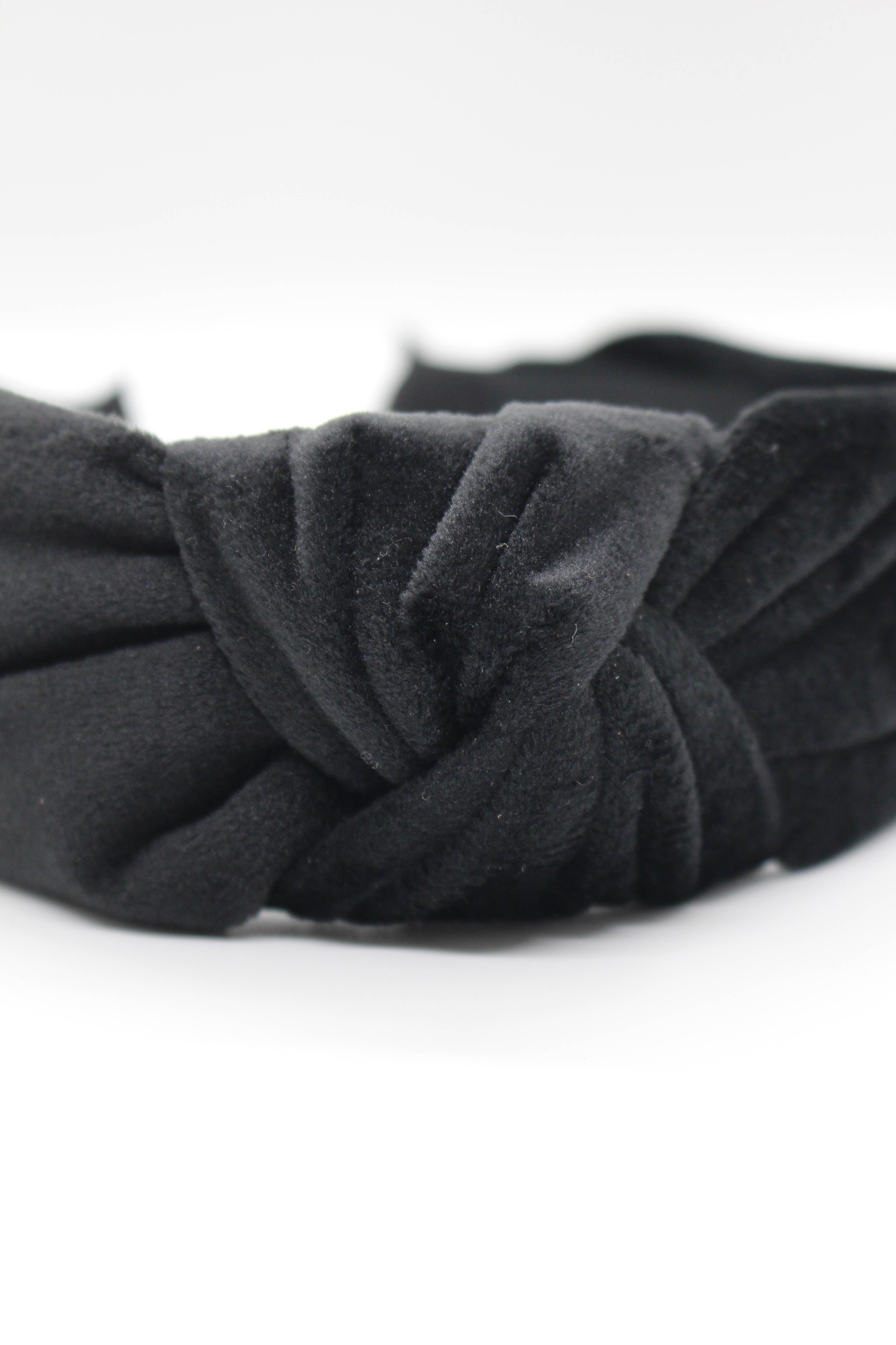 Velvet Knotted Headband - BLACK