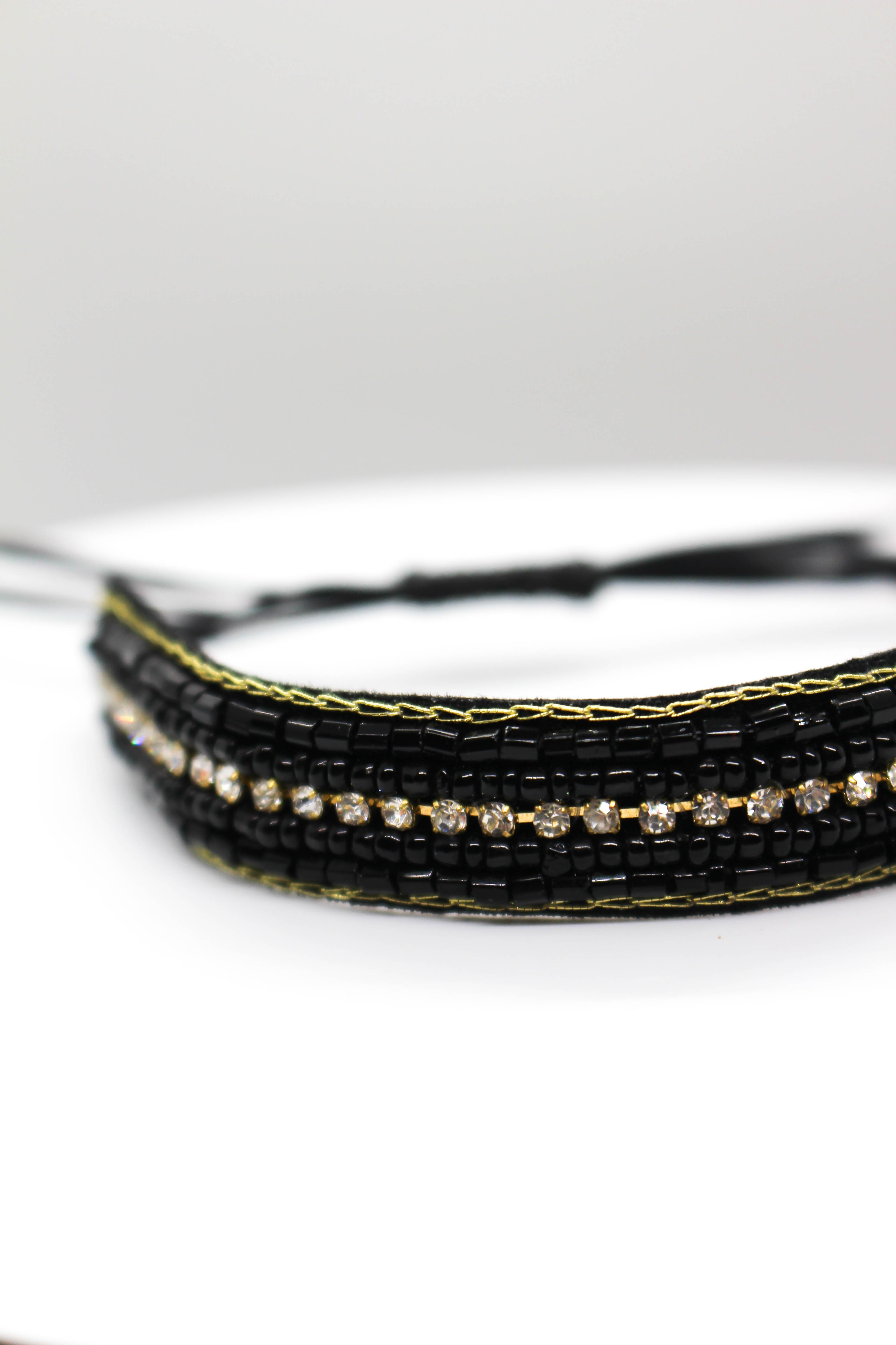 Beaded Strap Bracelet - BLACK