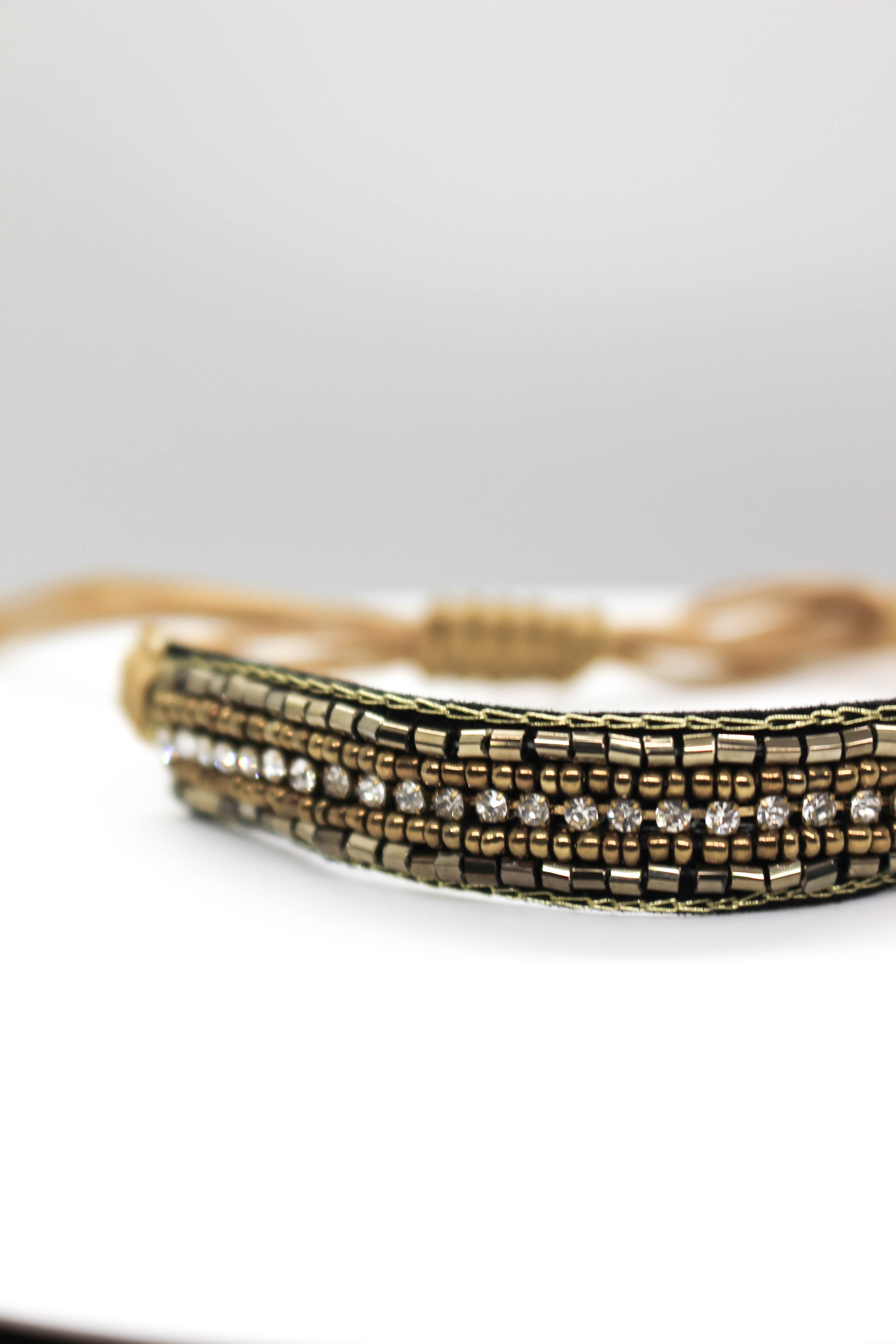 Beaded Strap Bracelet - GOLD
