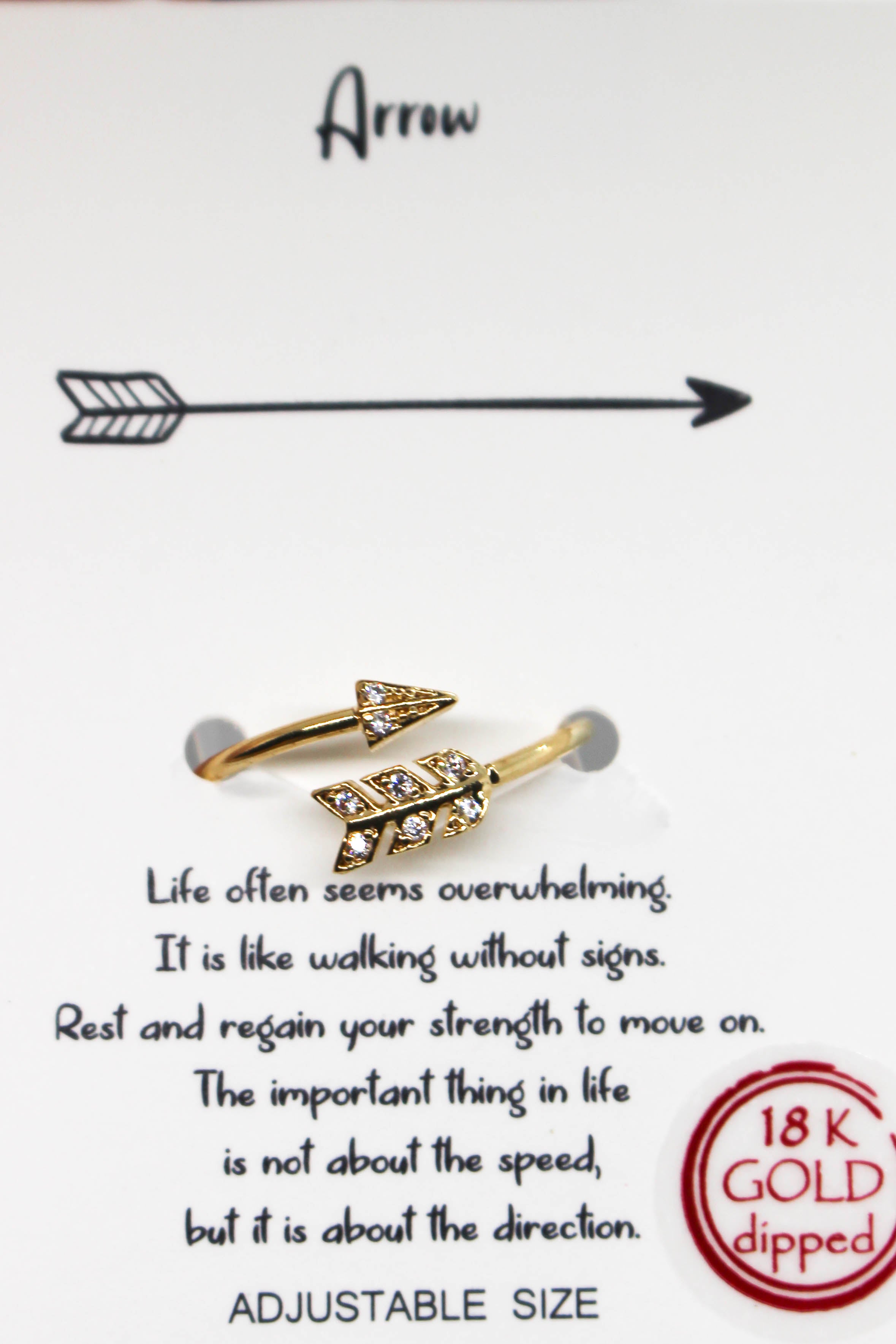 Adjustable Arrow Ring - GOLD