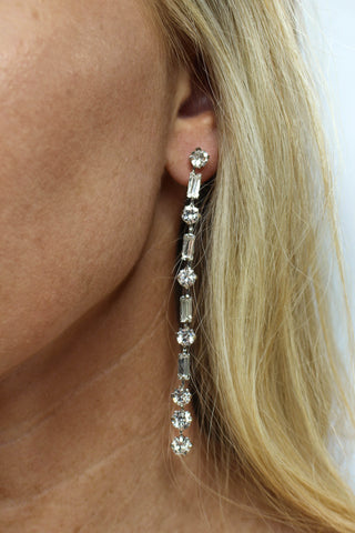 Margot Rhinestone & Pearl Hoop Earrings