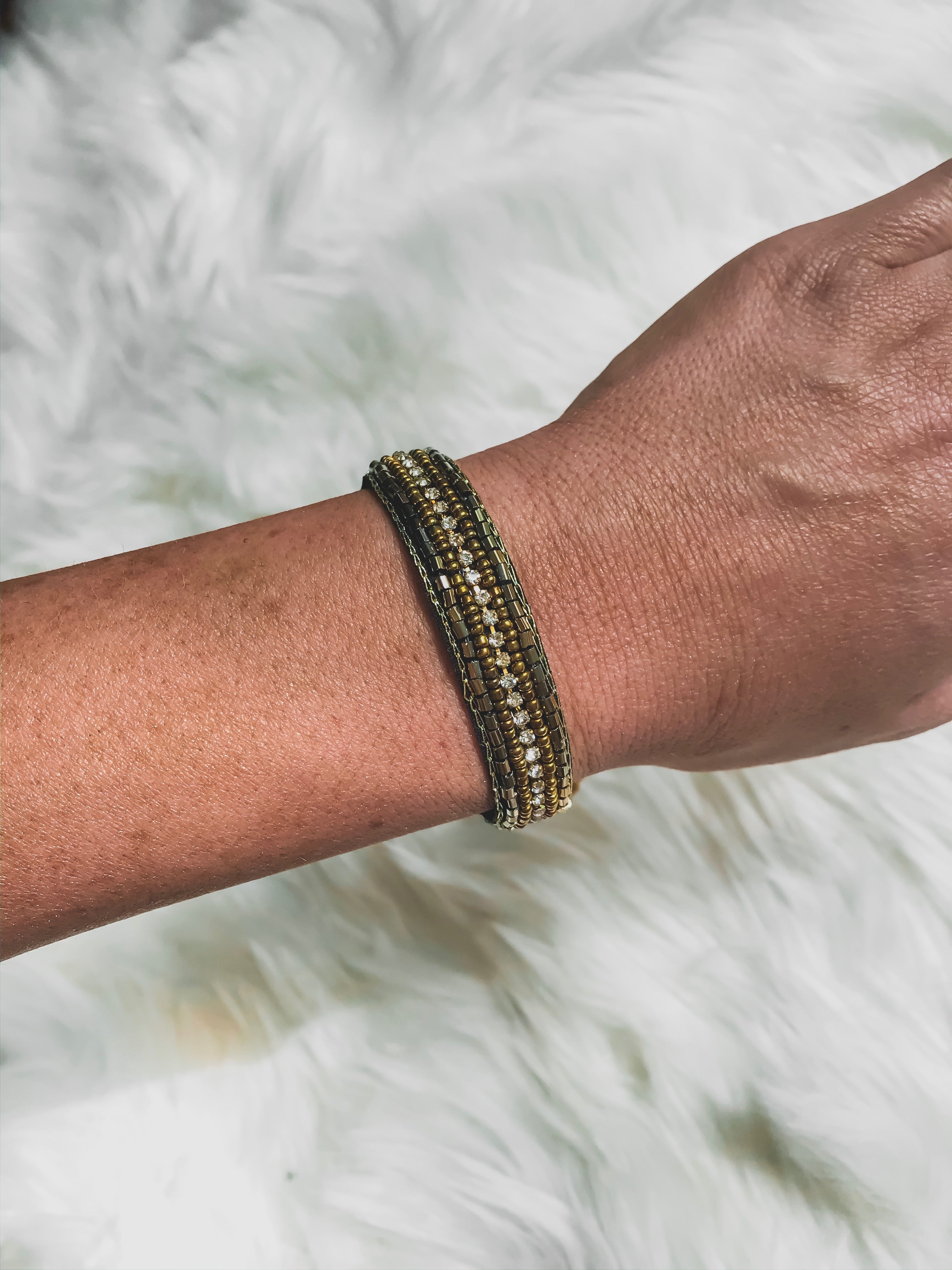 Beaded Strap Bracelet - GOLD