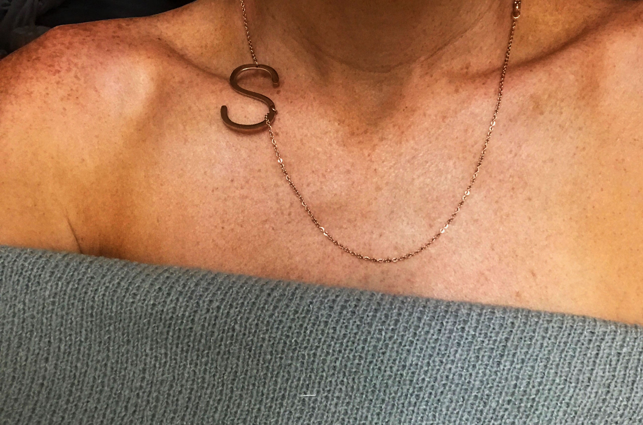 Initial Pendant Necklace - ROSE