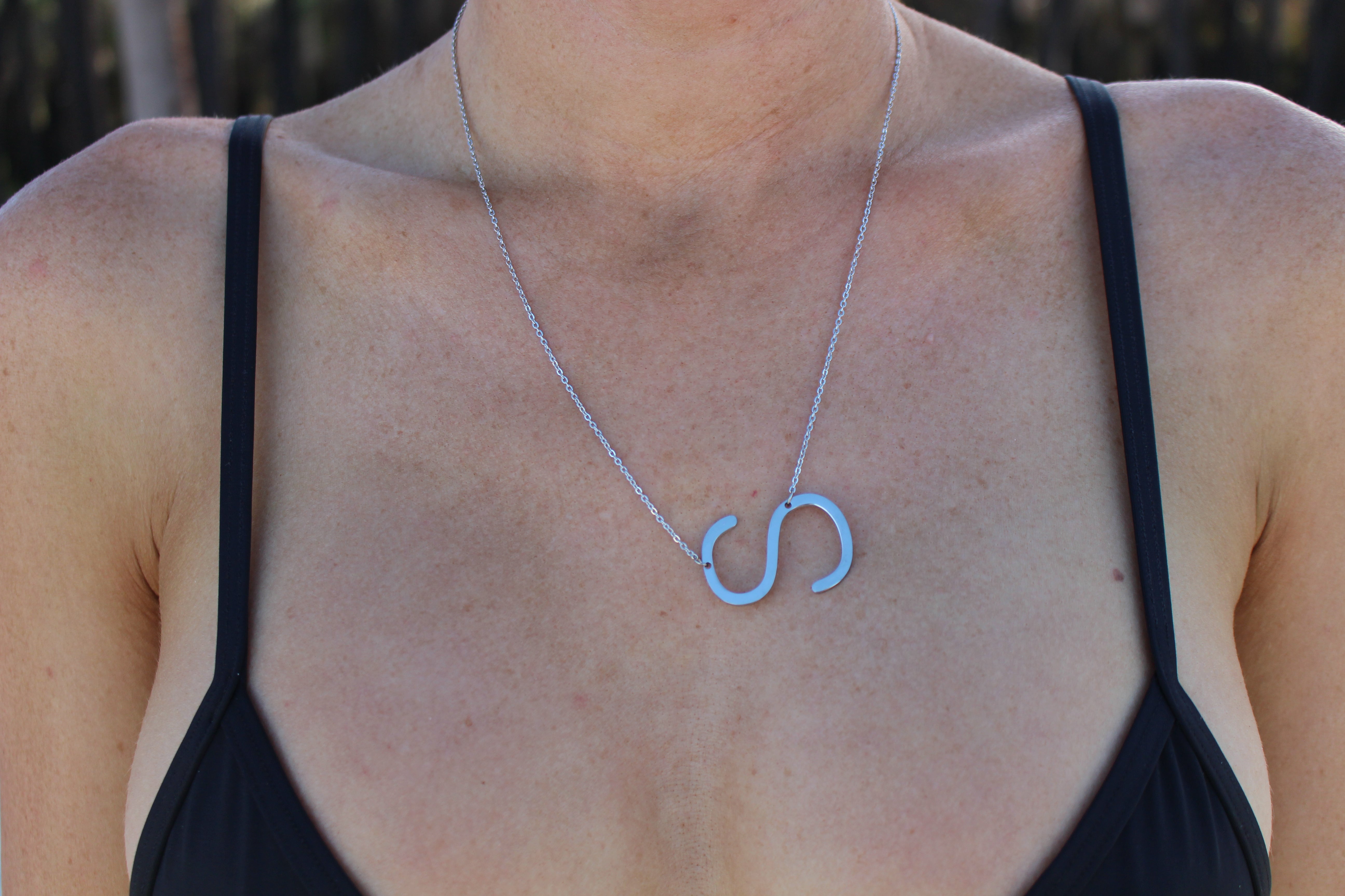 Initial Pendant Necklace - SILVER