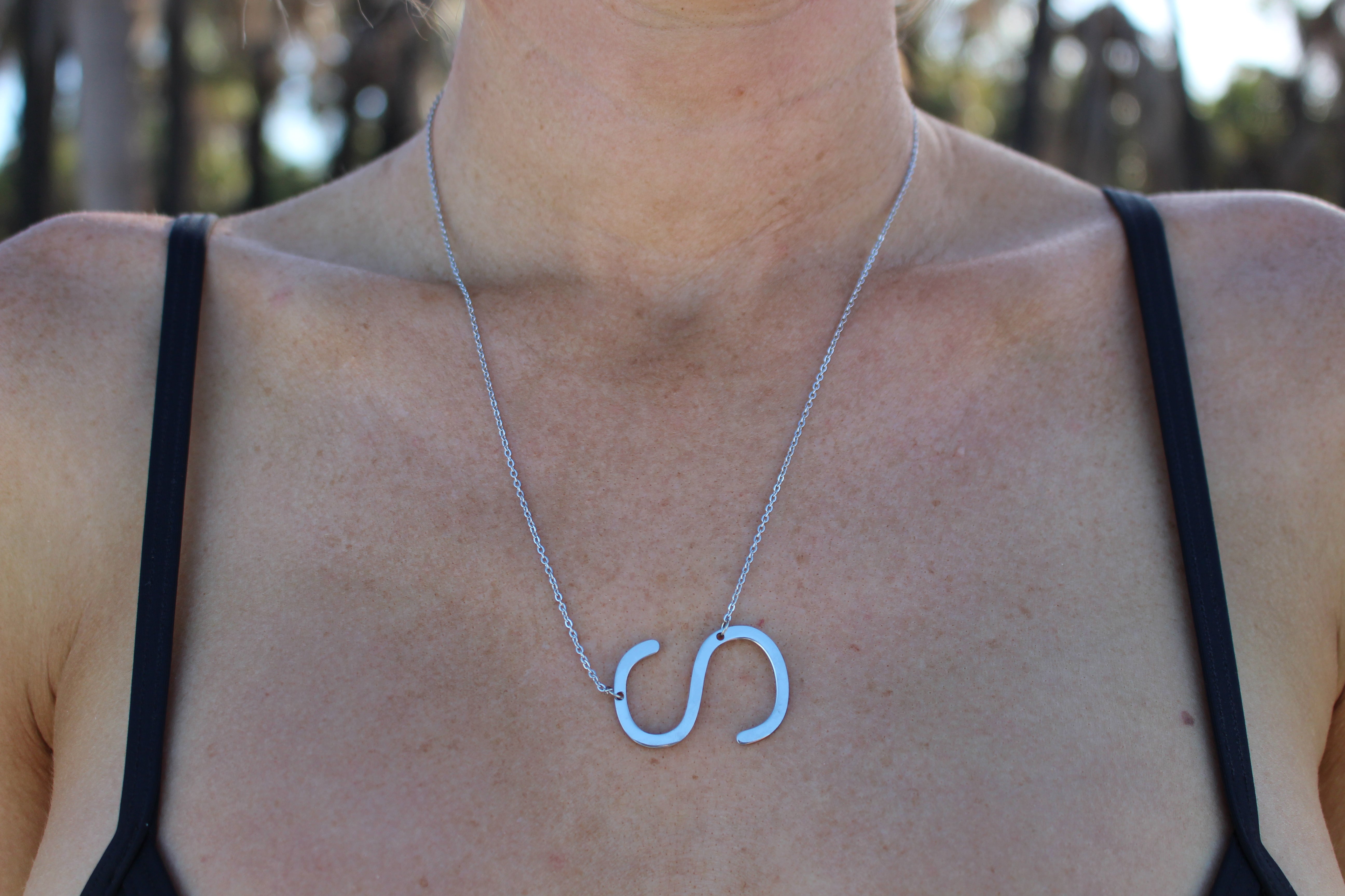 Initial Pendant Necklace - SILVER