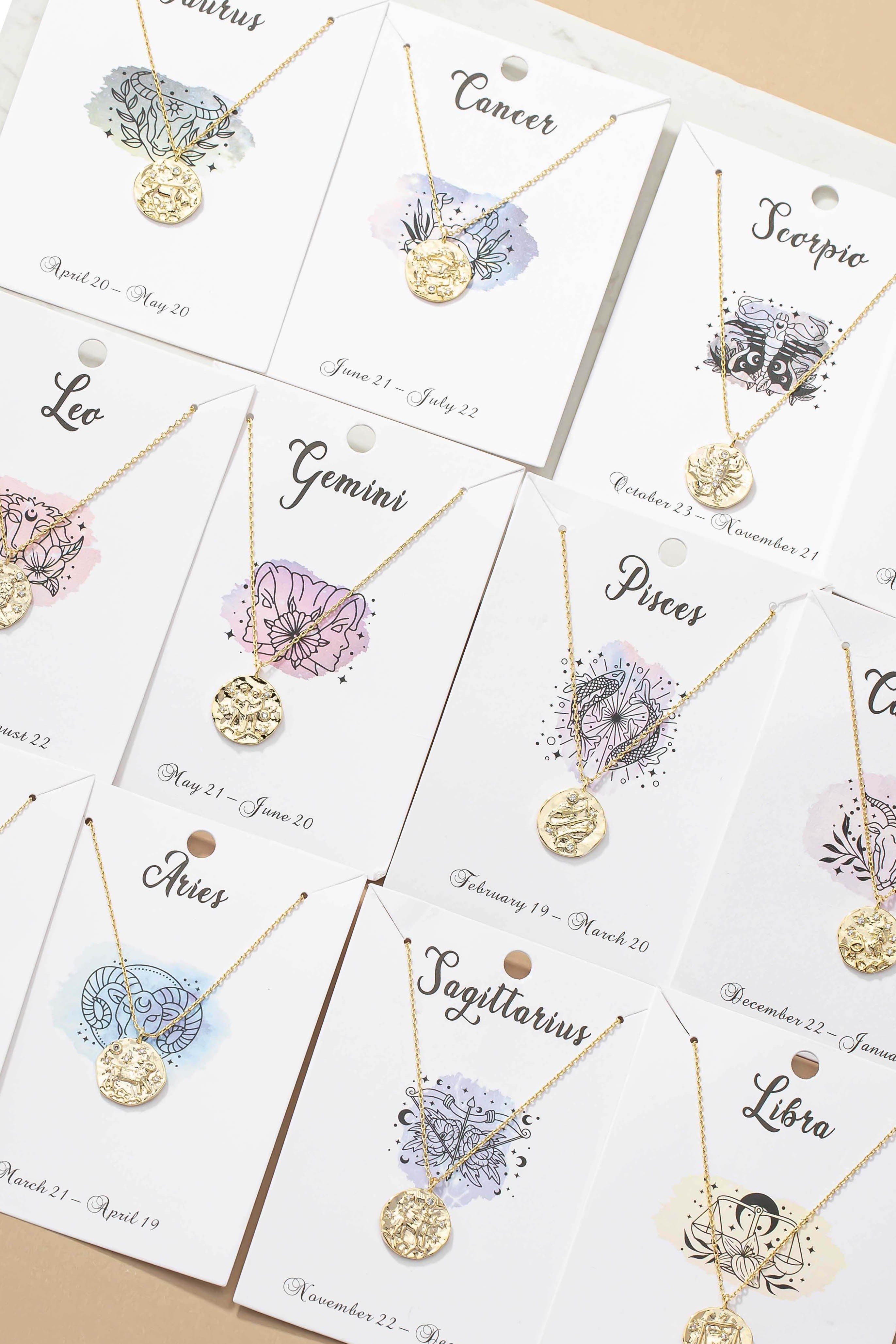 Zodiac Constellation Pendant Necklace