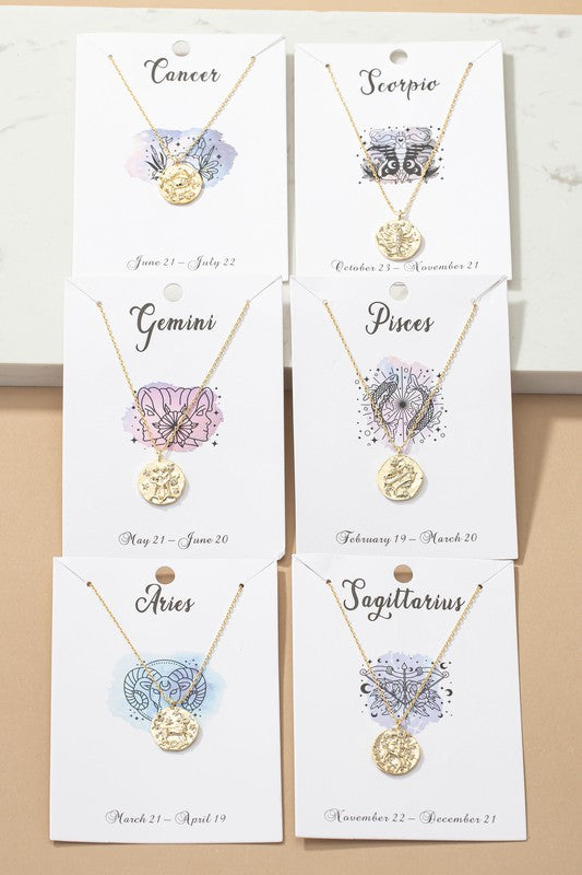 Zodiac Constellation Pendant Necklace