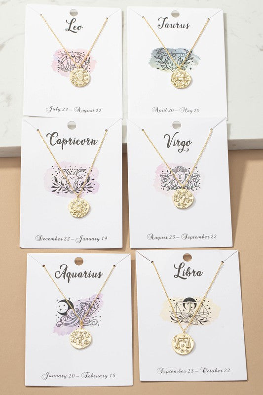 Zodiac Constellation Pendant Necklace