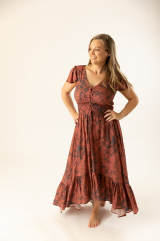 Garland Open Back Midi Dress