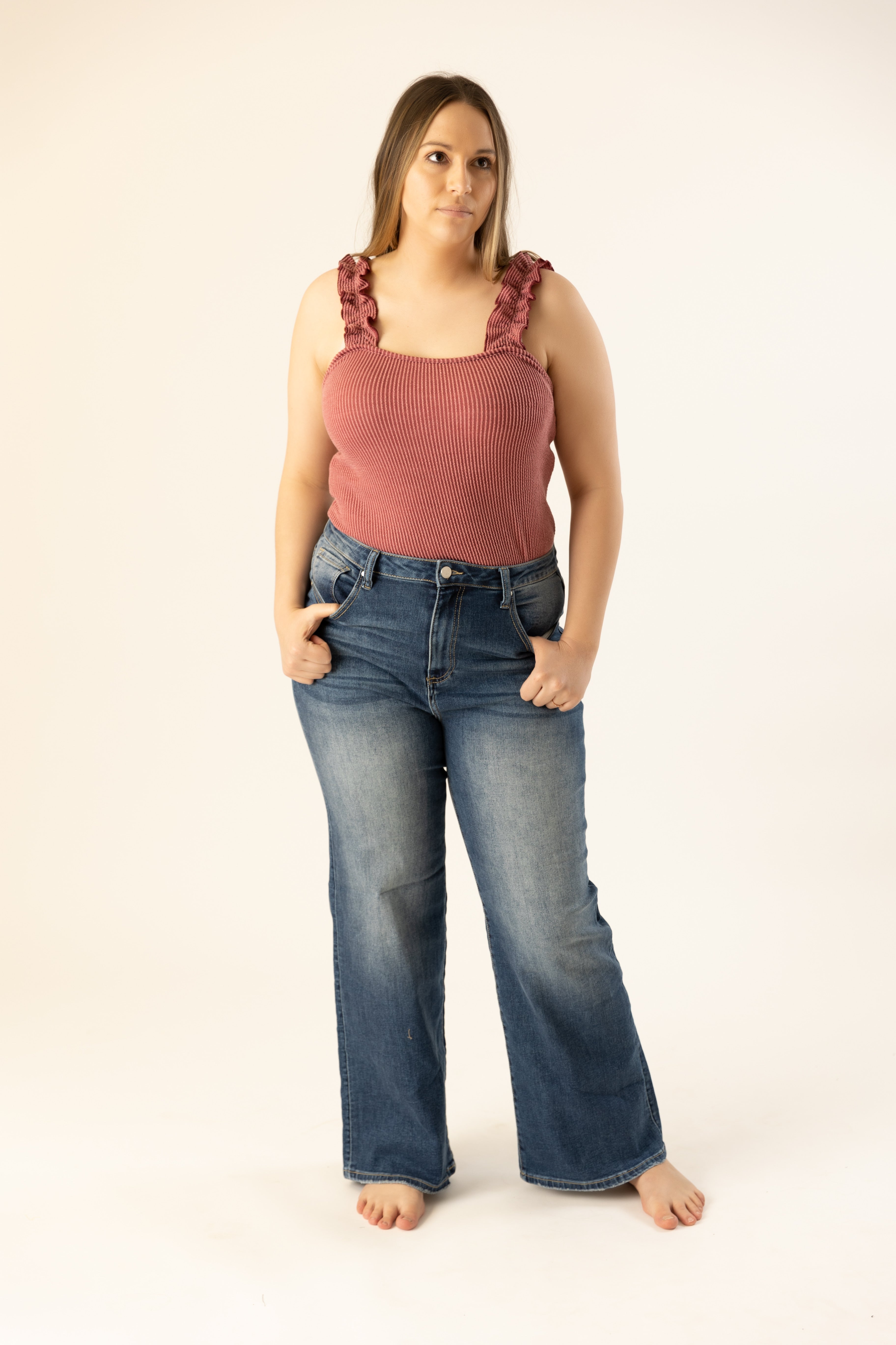 Eppie High Rise Wide Leg Jean Curvy