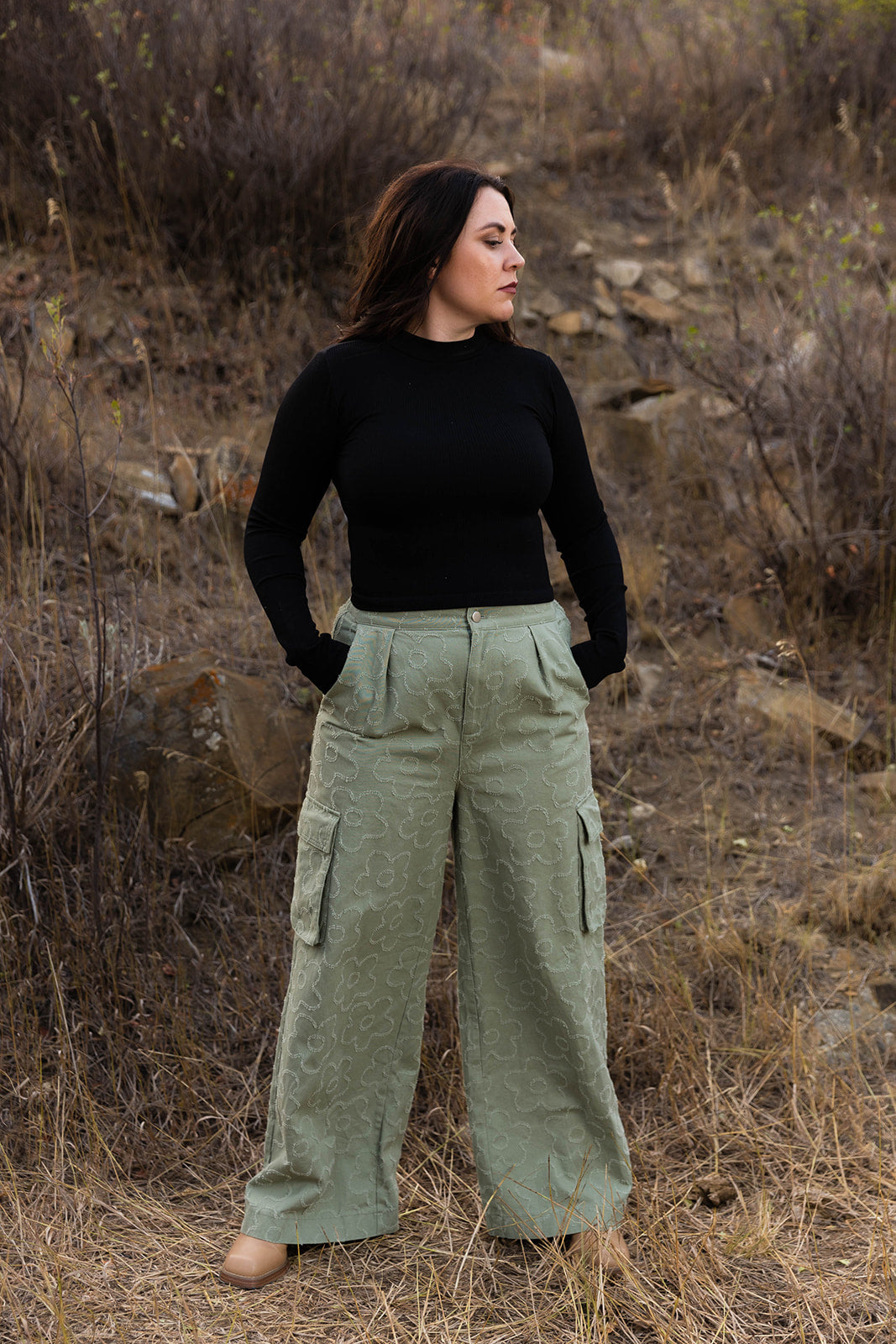 Adeline Embroidered Cargo Pants